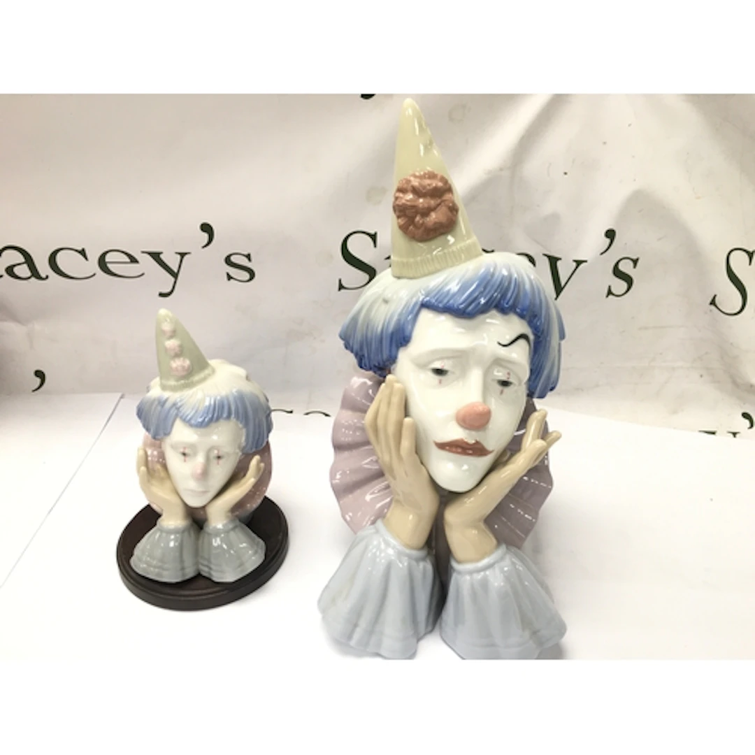 Lladró "Jester" Sad Clown Bust (Model #5129), designe...