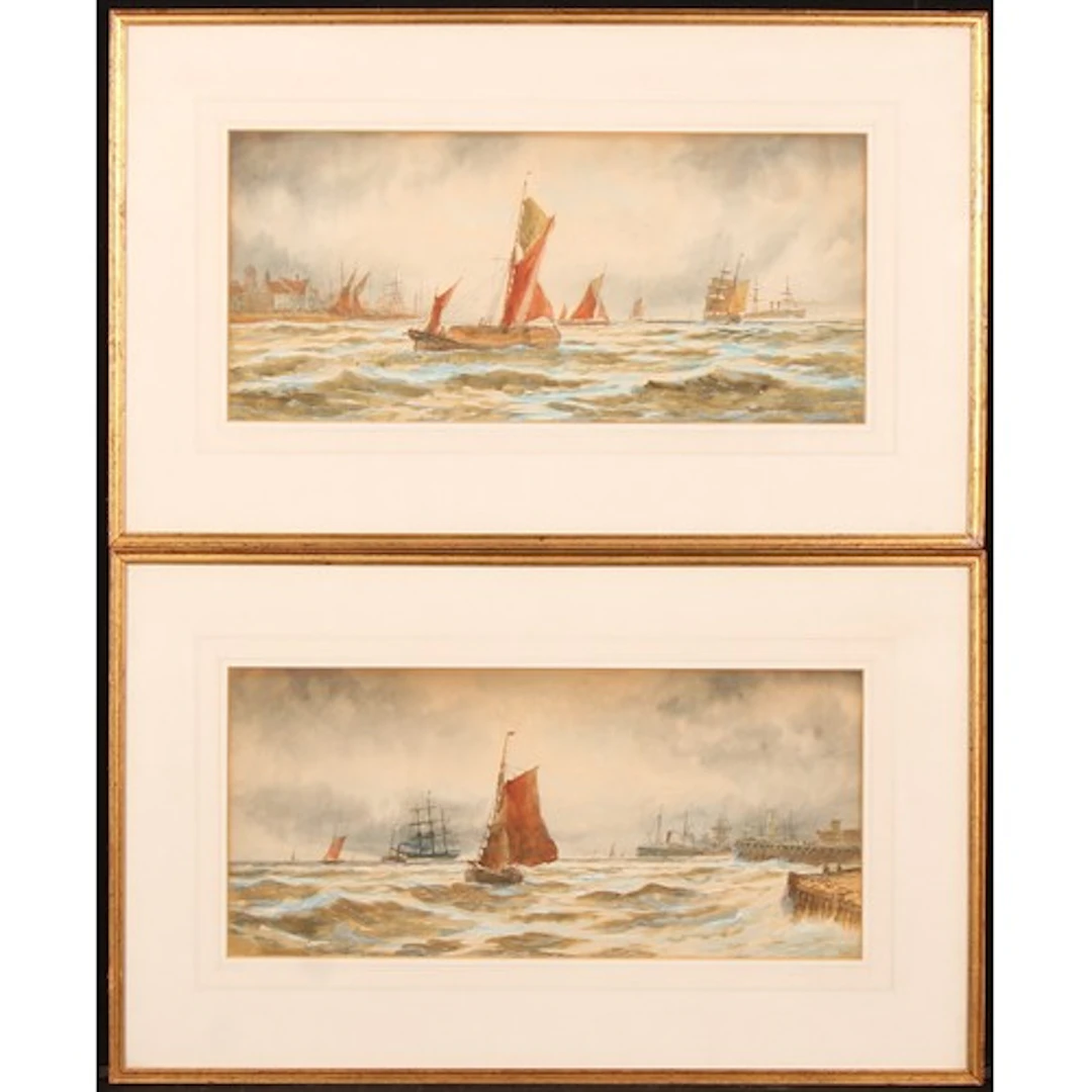 Thomas Mortimer (British, fl. 1880-1920) A pair, Busy Seasc...