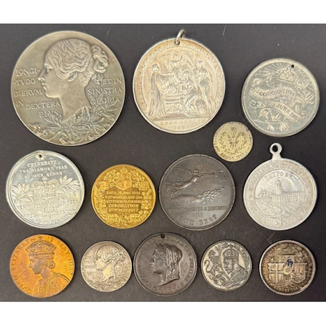 A group of 12 British Royal and historical commemorative med...