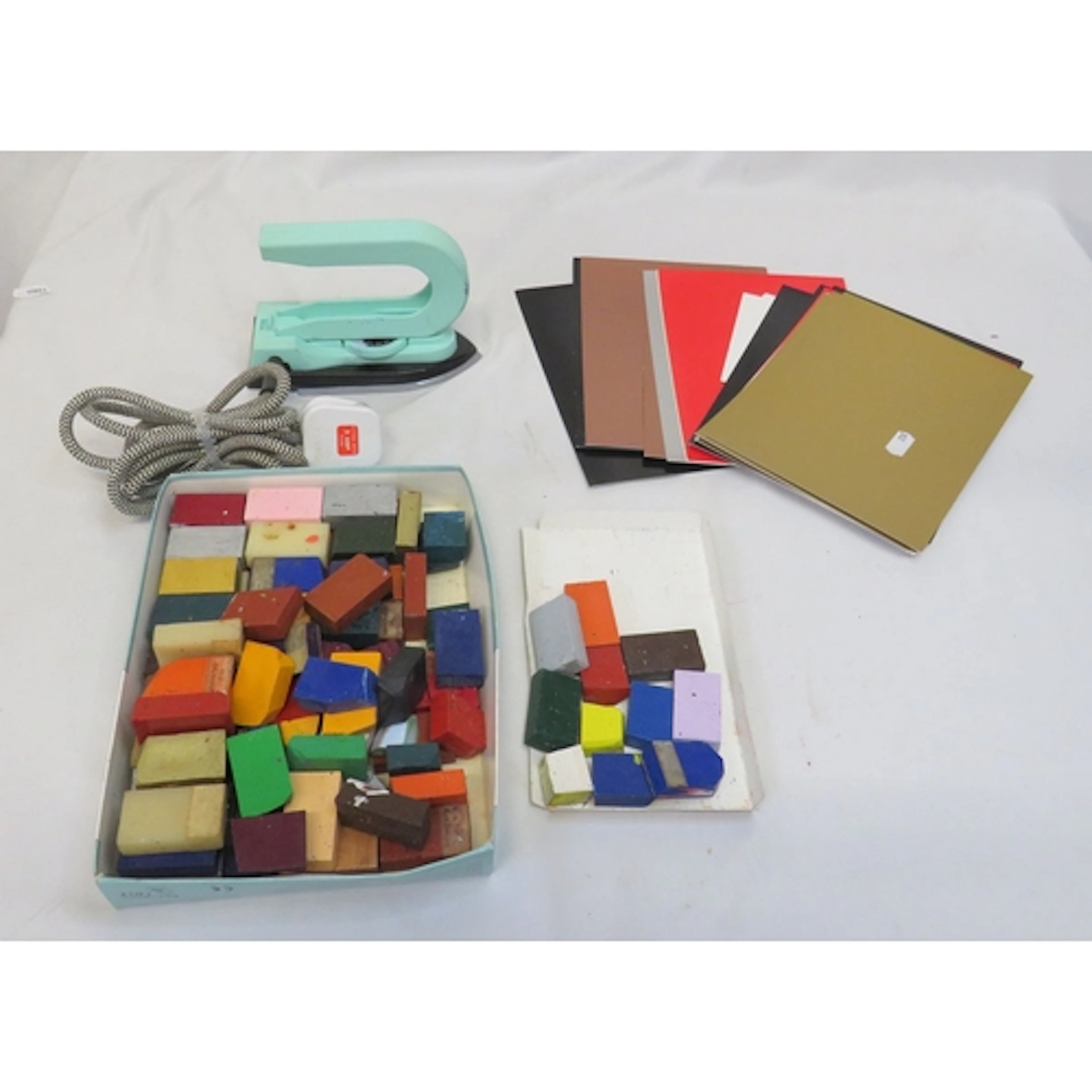 Encaustic Art Wax Painting Iron, card & various wax blocks