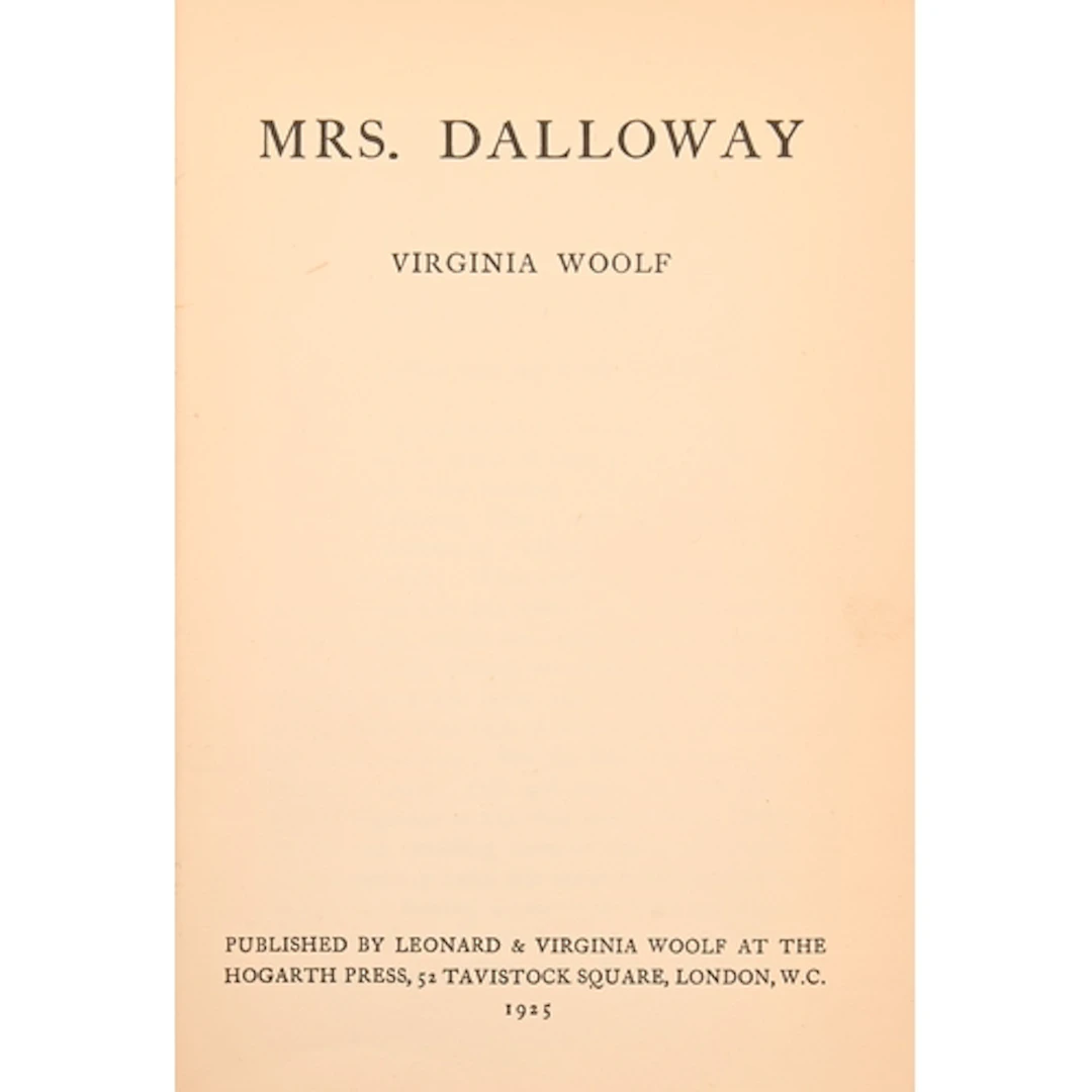 Woolf (Virginia), Mrs. Dalloway, first edition, London: Publ...