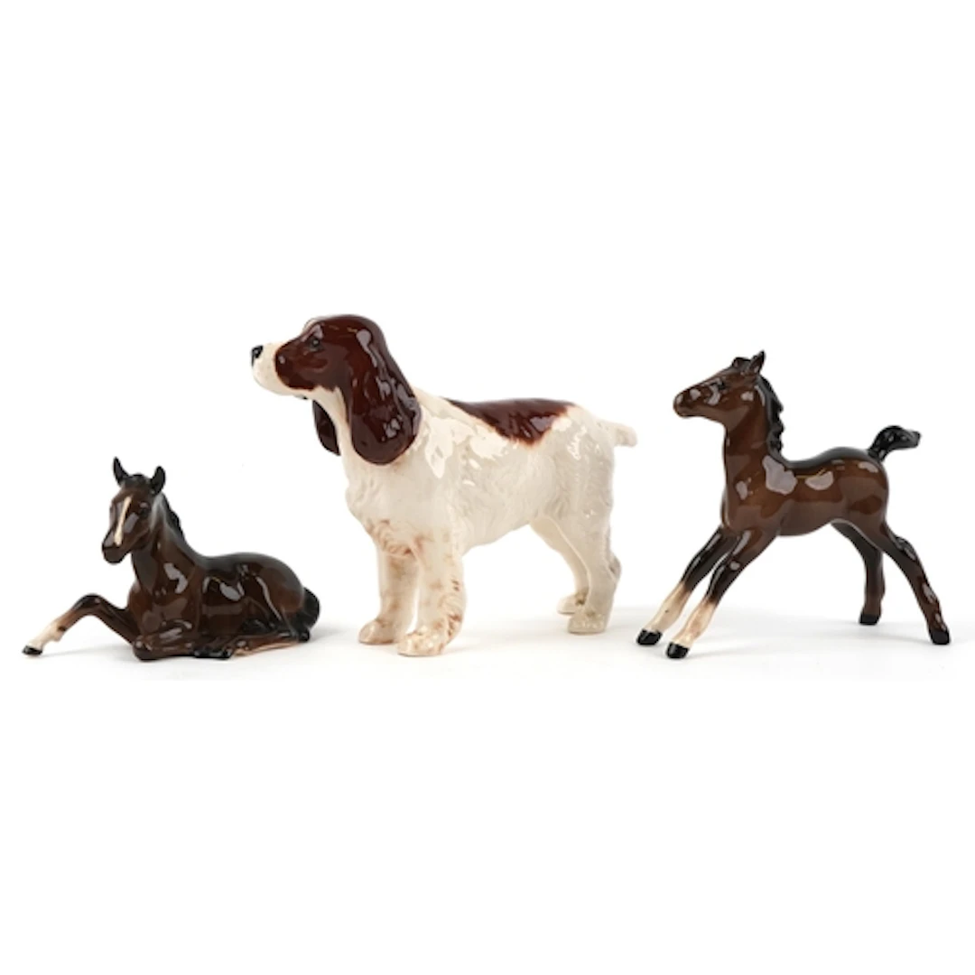 Beswick collectable animals including two horses and a Cocke...