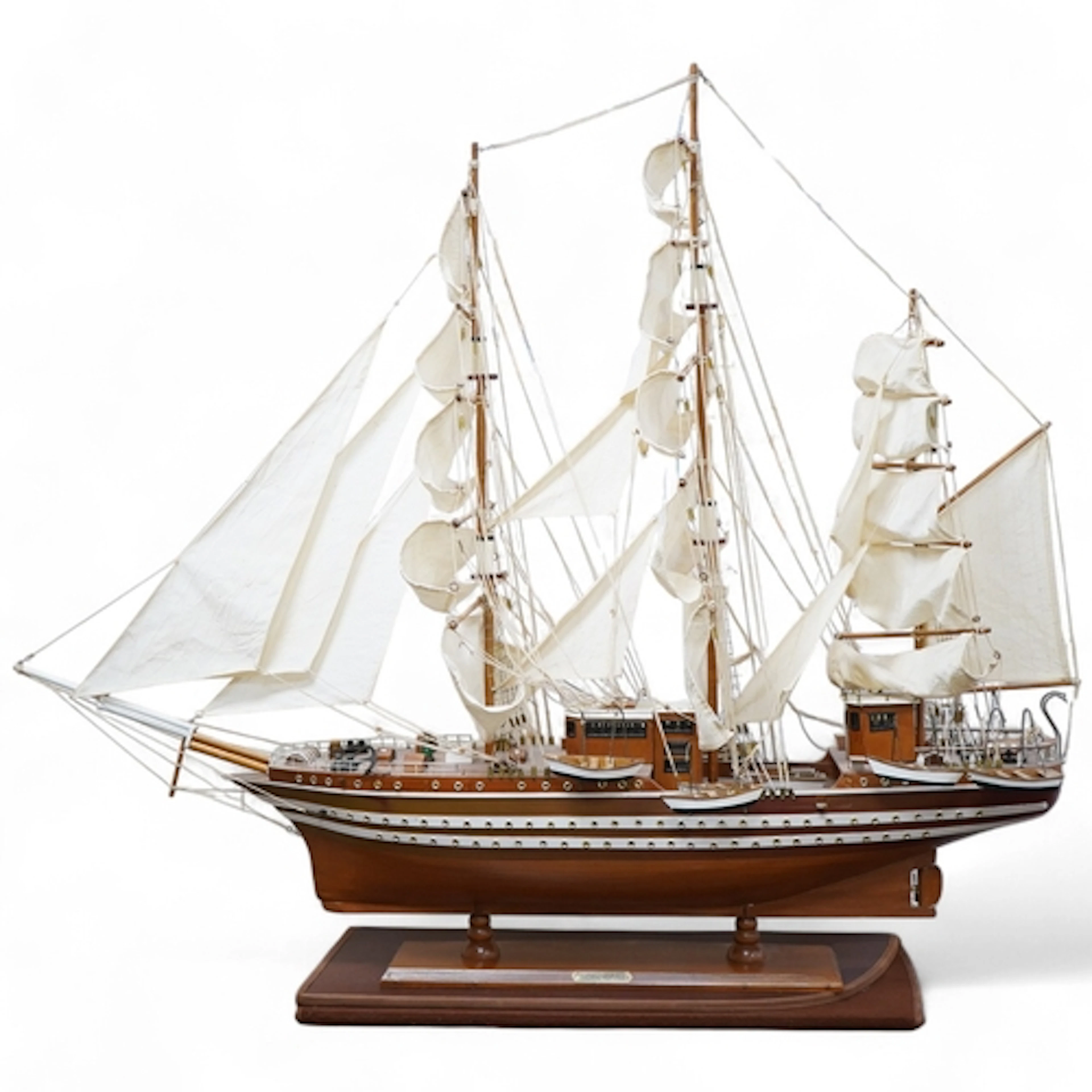 A large wooden ship model 'Amerigo Vespucci' three masted fu...