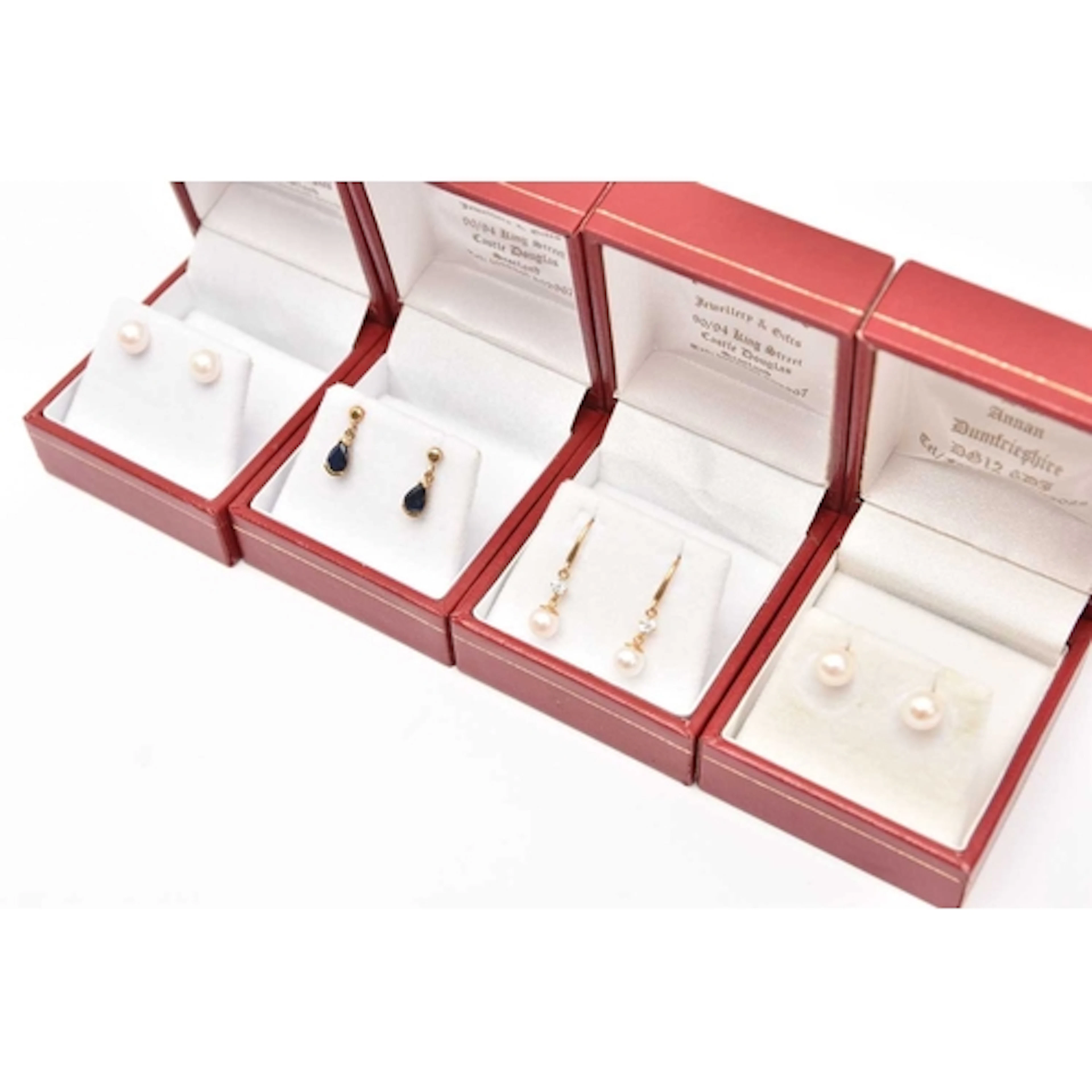 FOUR BOXED PAIRS OF EARRINGS, to include two pairs of cultur...