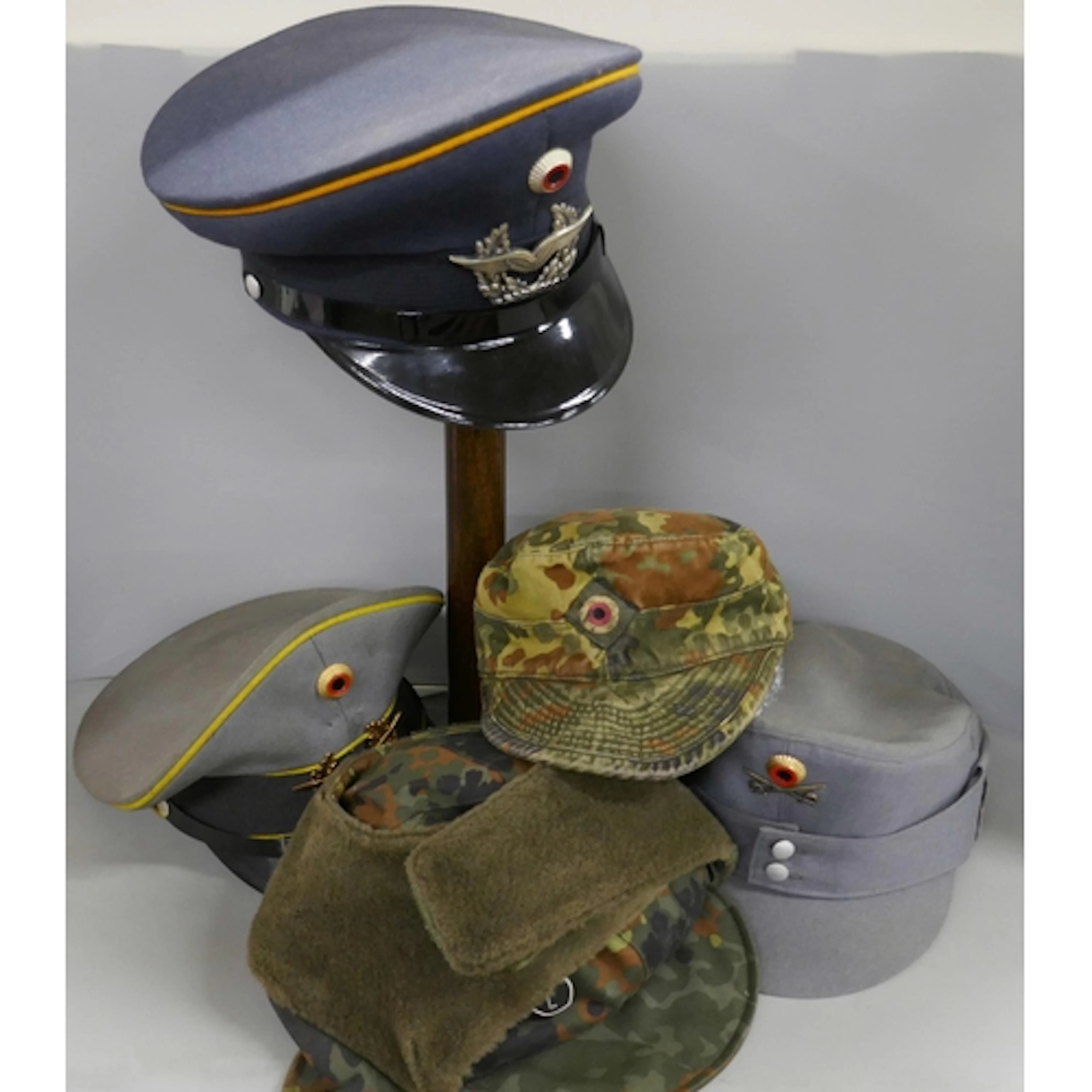 Five post war Bundeswehr caps/hats