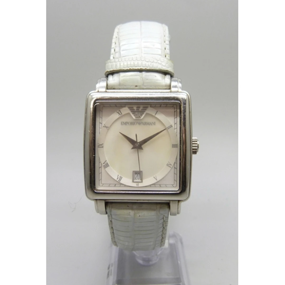 An Emporio Armani wristwatch with mother of pearl dial, 39mm...