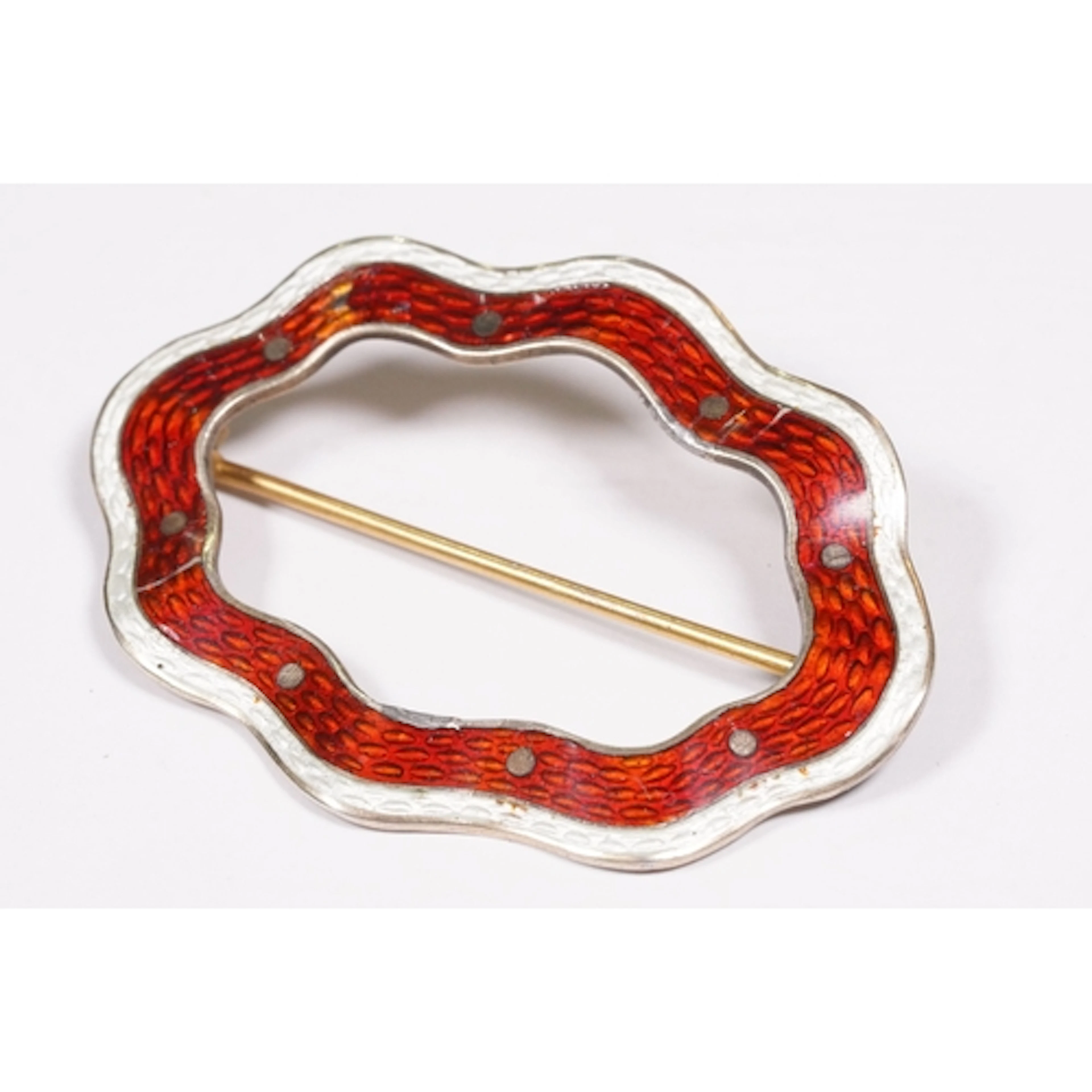 Early 20th century Art Nouveau sterling silver and red & whi...