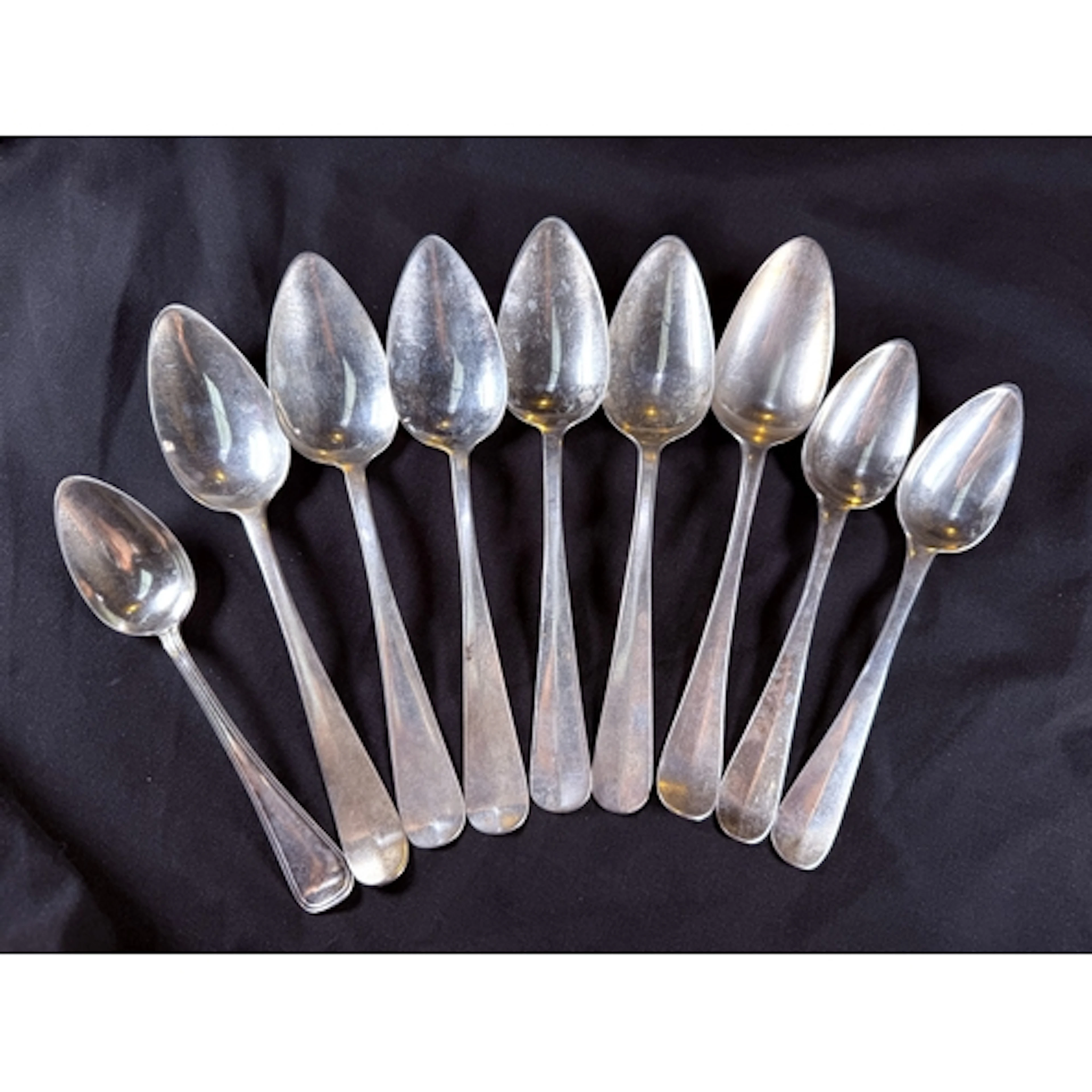 A set of six 19th century Dutch silver spoons and three othe...