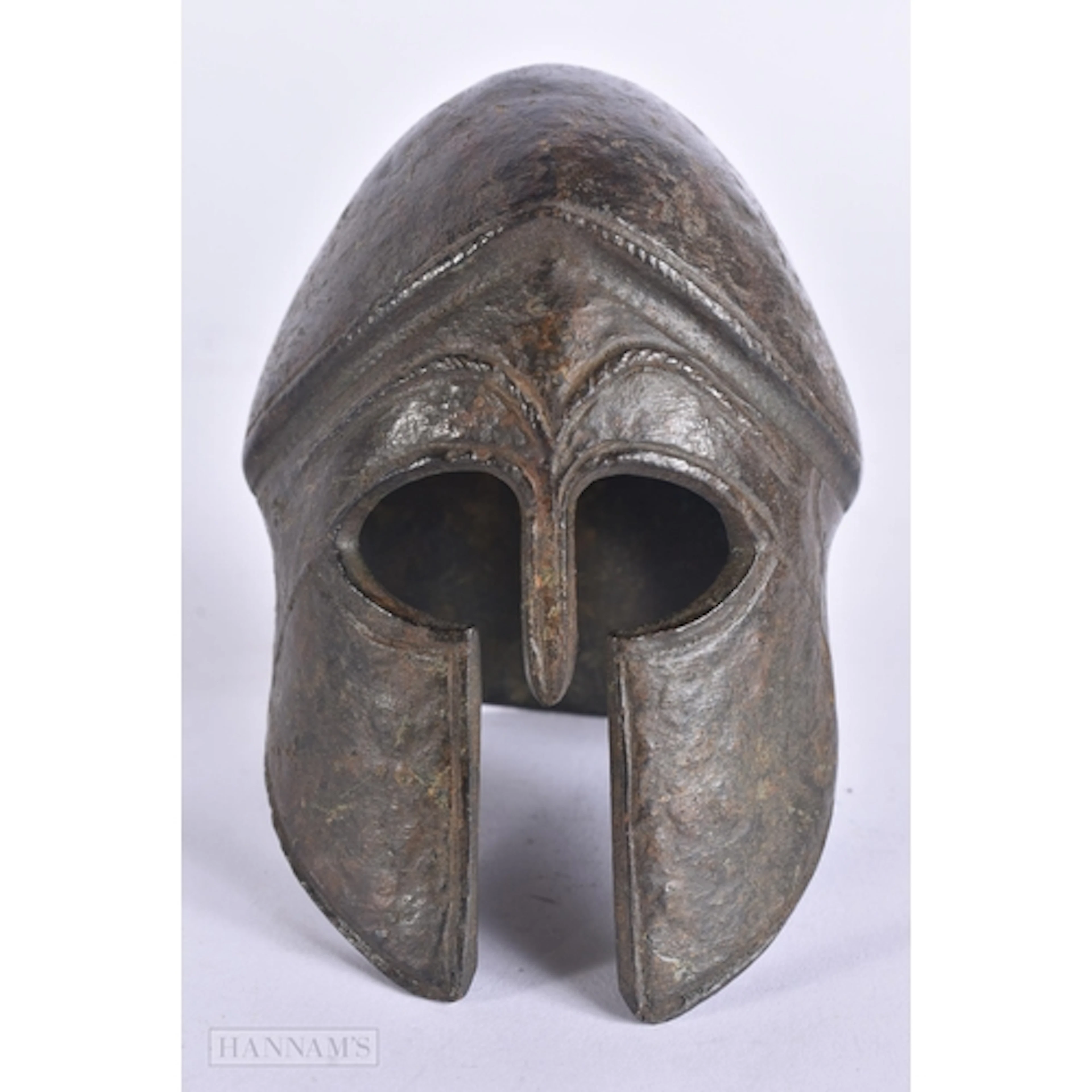 A FINE 19TH CENTURY GRAND TOUR BRONZE HELMET After the Antiq...