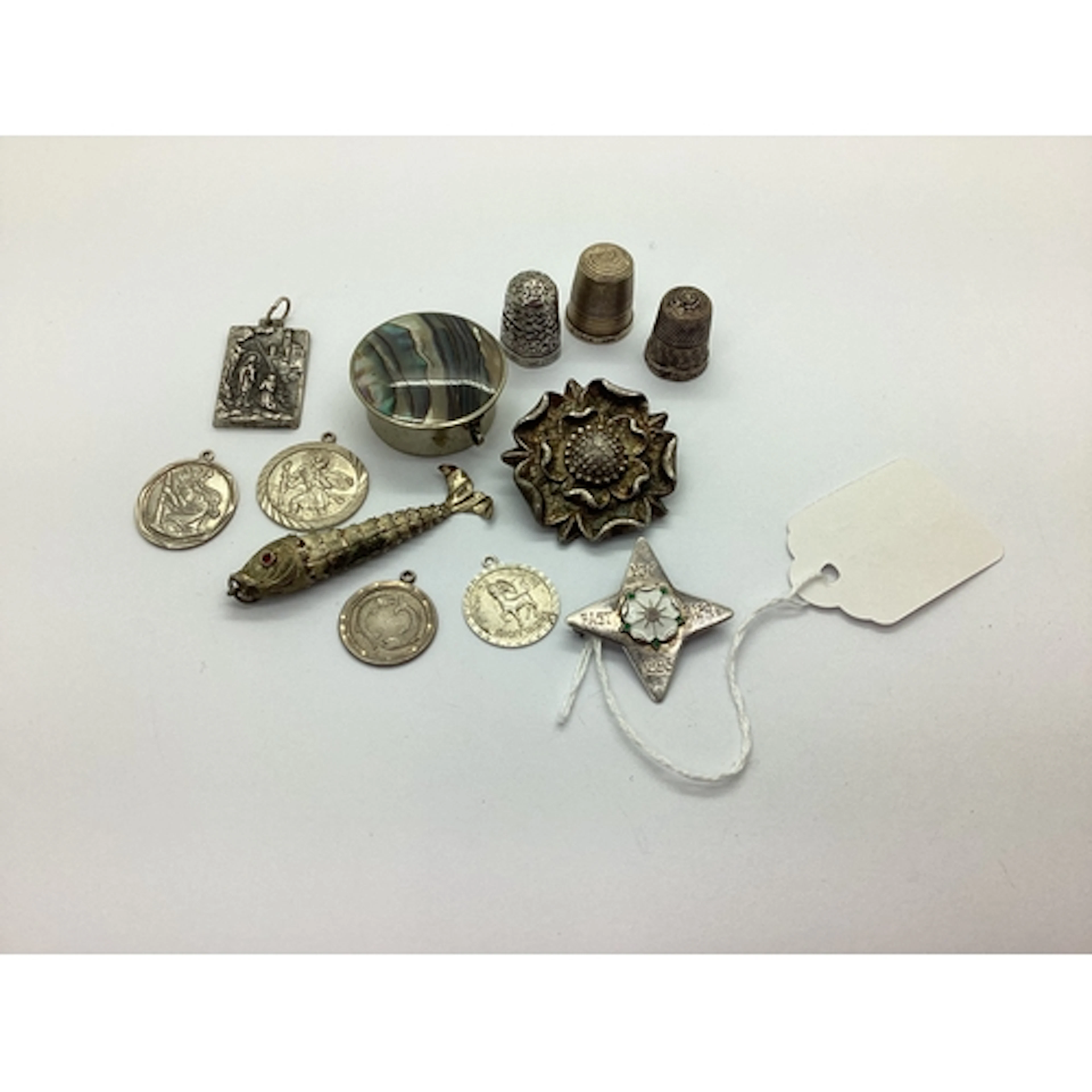 A Hallmarked Silver Thimble, Sheffield 1978, together with t...