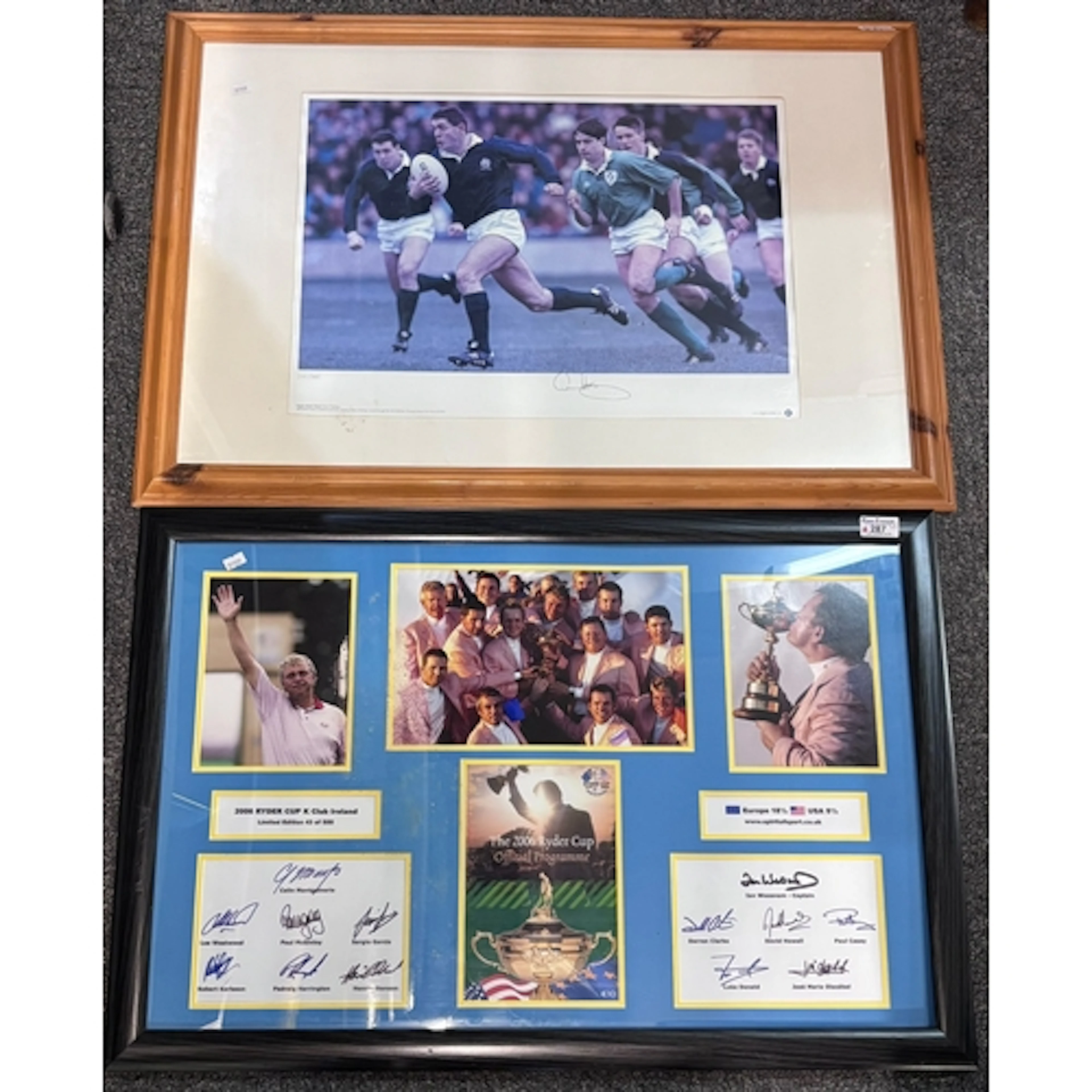 Two sporting prints, 2006 Rider Cup (Ian Woosnam Captain) an...