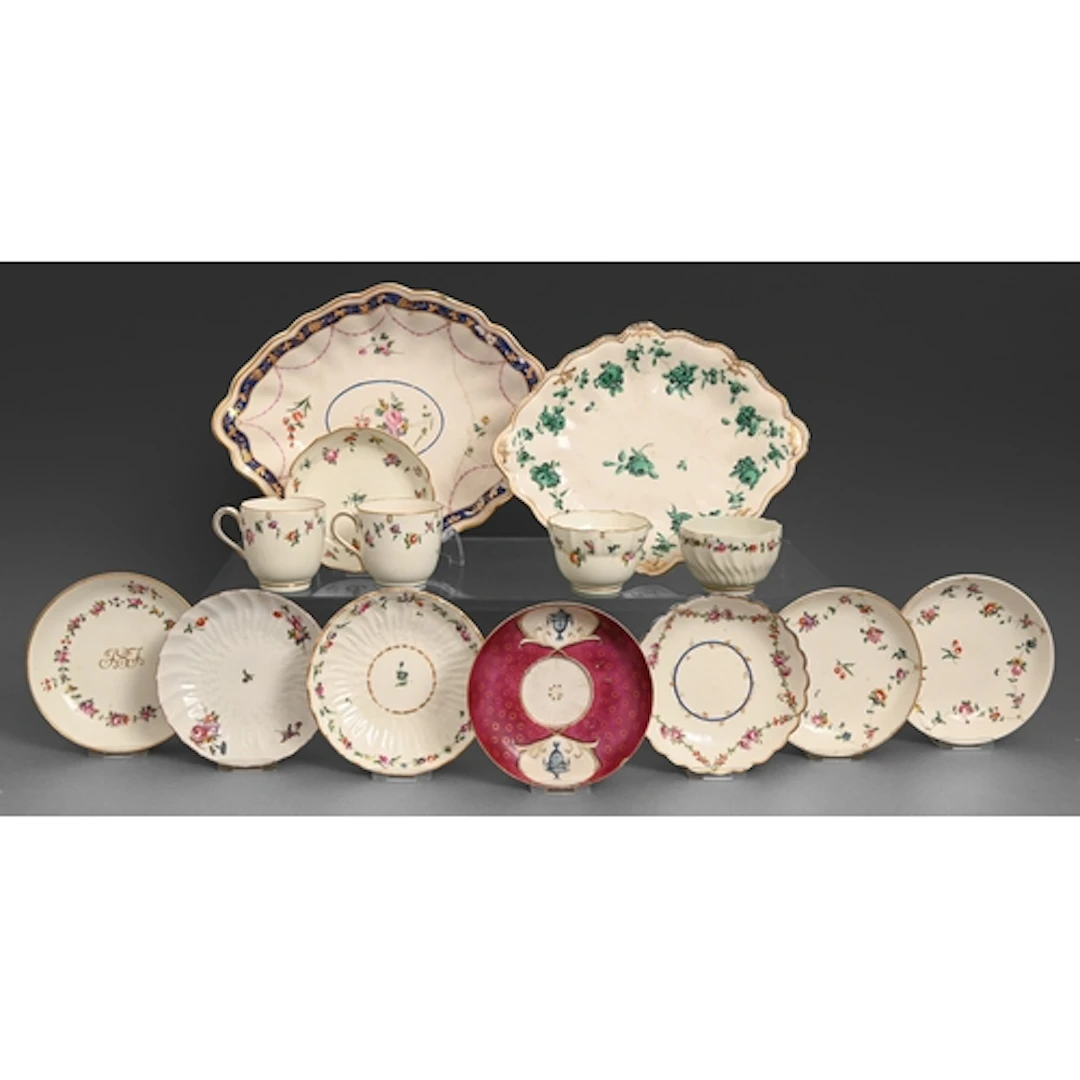 A Chelsea-Derby spirally fluted tea bowl and saucer, c1780, ...