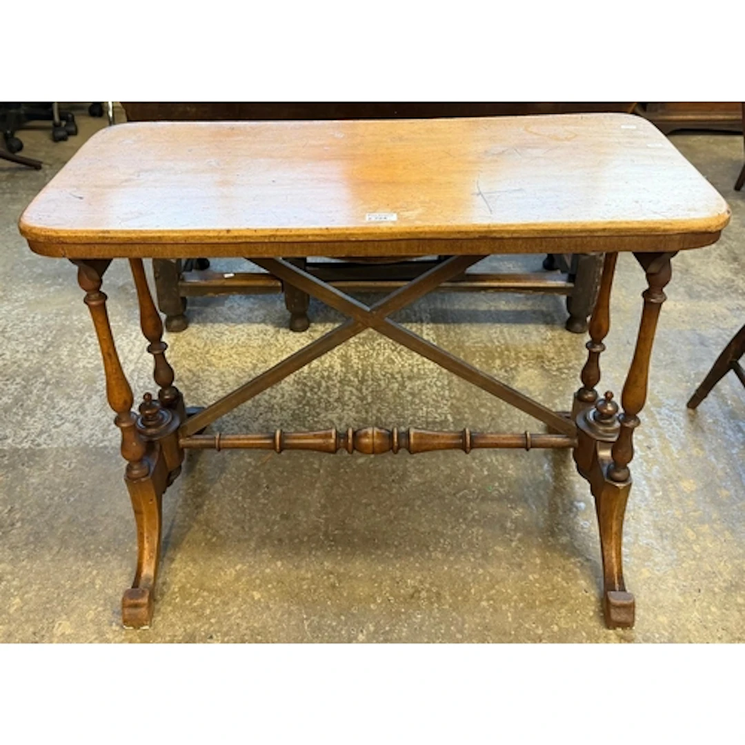 Late Victorian stretcher table. (B.P. 21% + VAT)