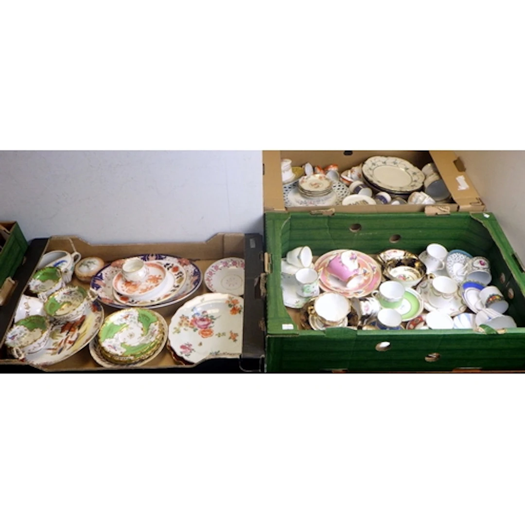 Three boxes of mainly tea ware to inc Coalport, Paragon etc ...