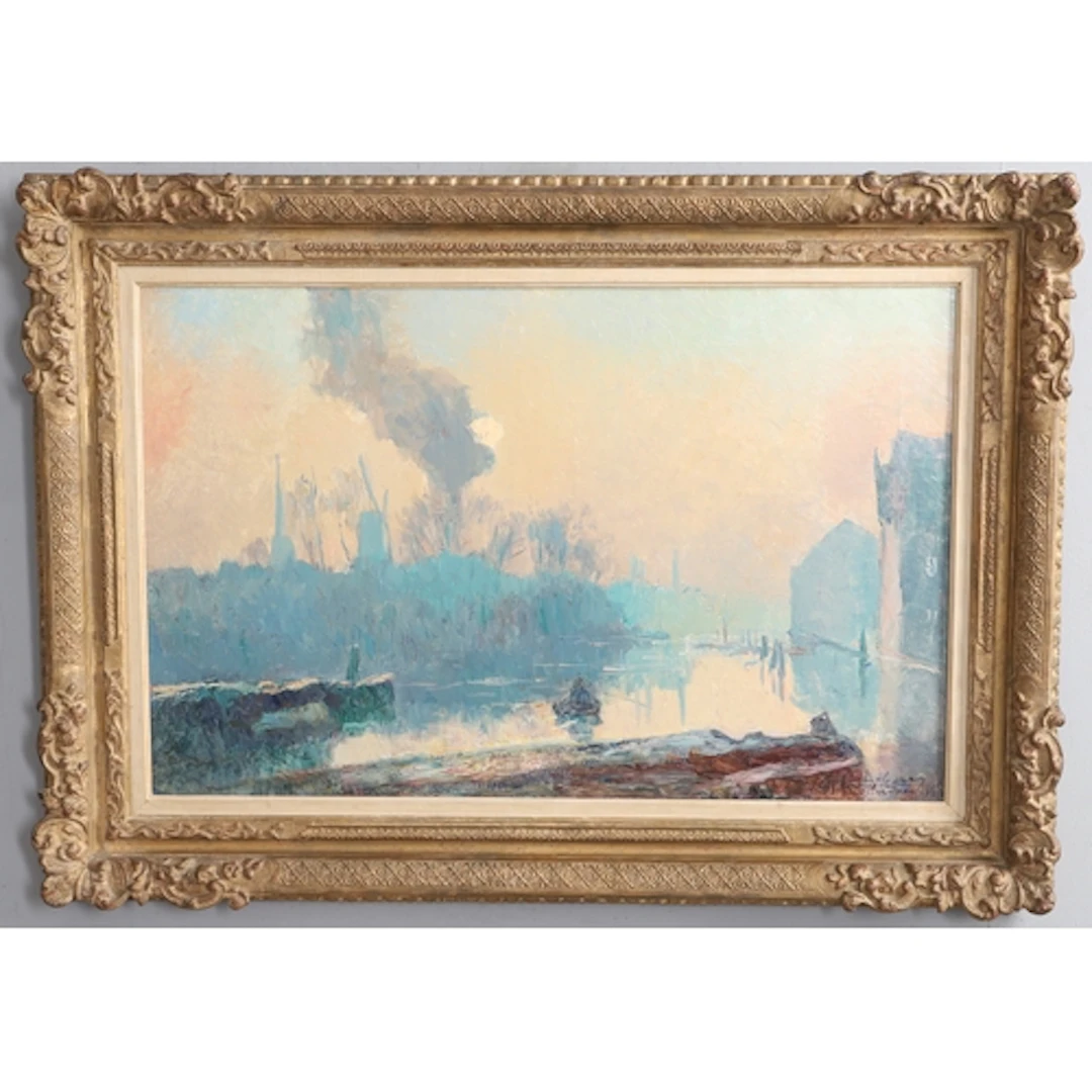 ALBERT LEBOURG (1849-1928). A VIEW OF ROTTERDAM. Signed and ...