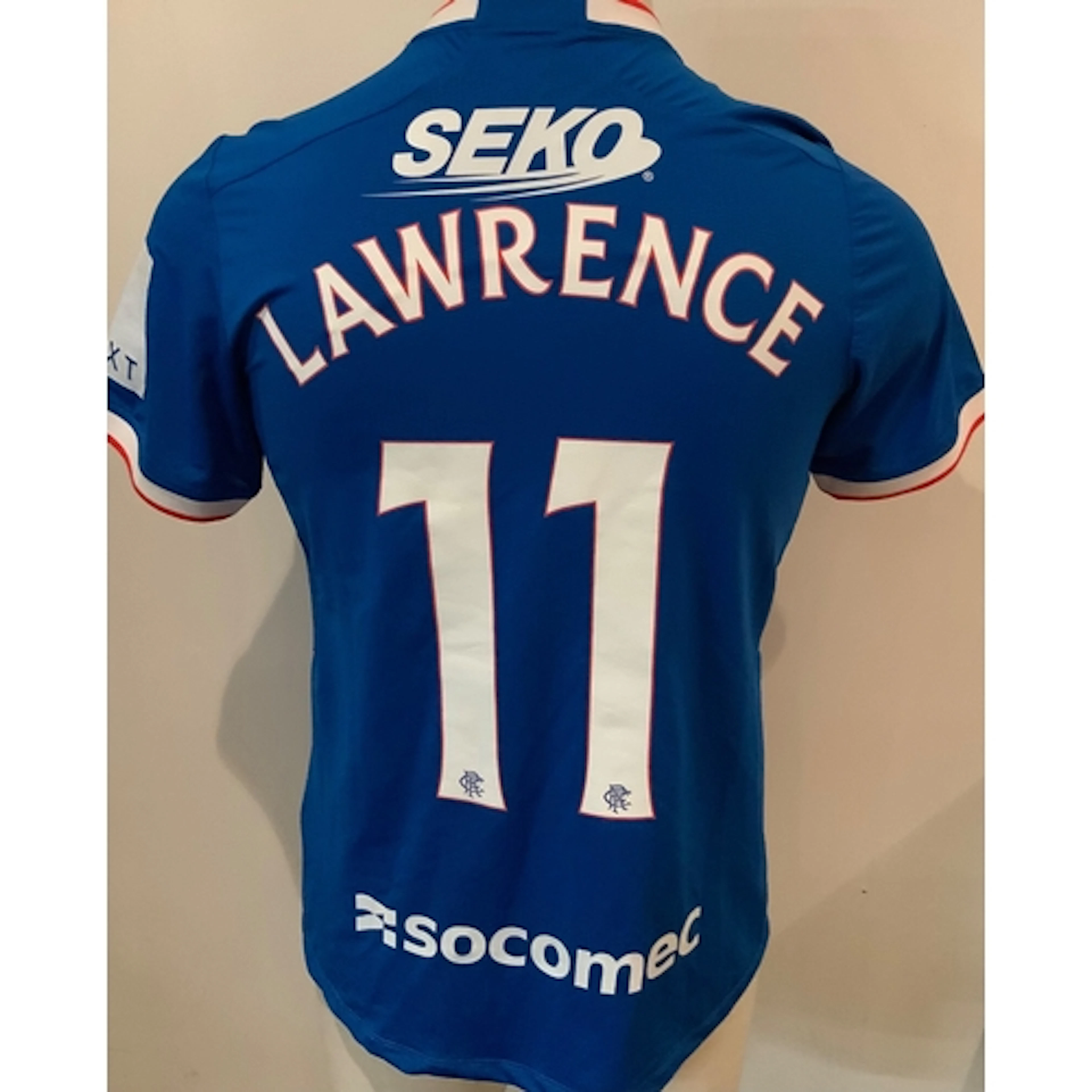 Glasgow Rangers 2022 Match Worn Football Shirt: Blue short s...