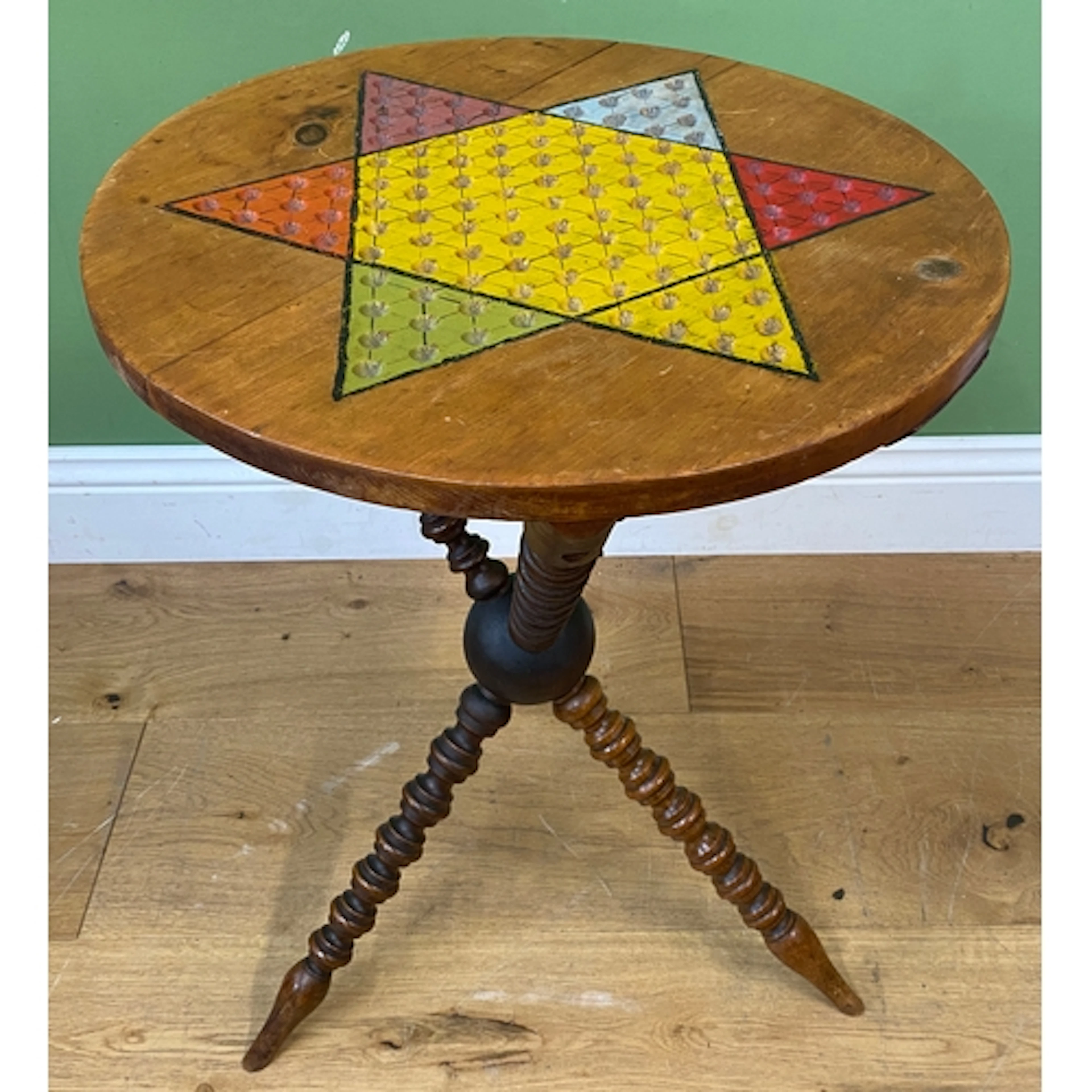 A gypsy table, the top with Chinese chequers board inlay, 48...