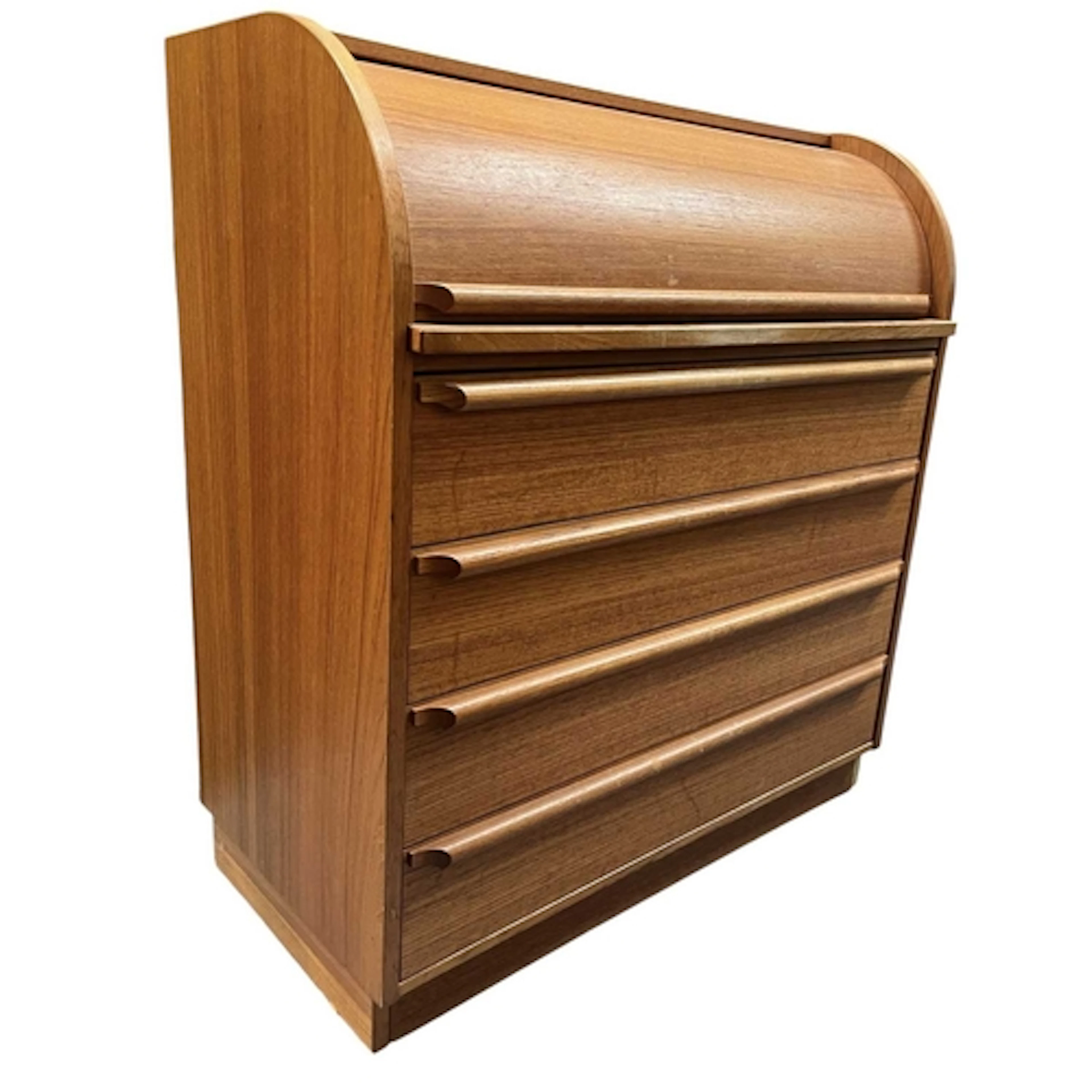 Denka - a retro 20th century Danish designer teak roll-top d...