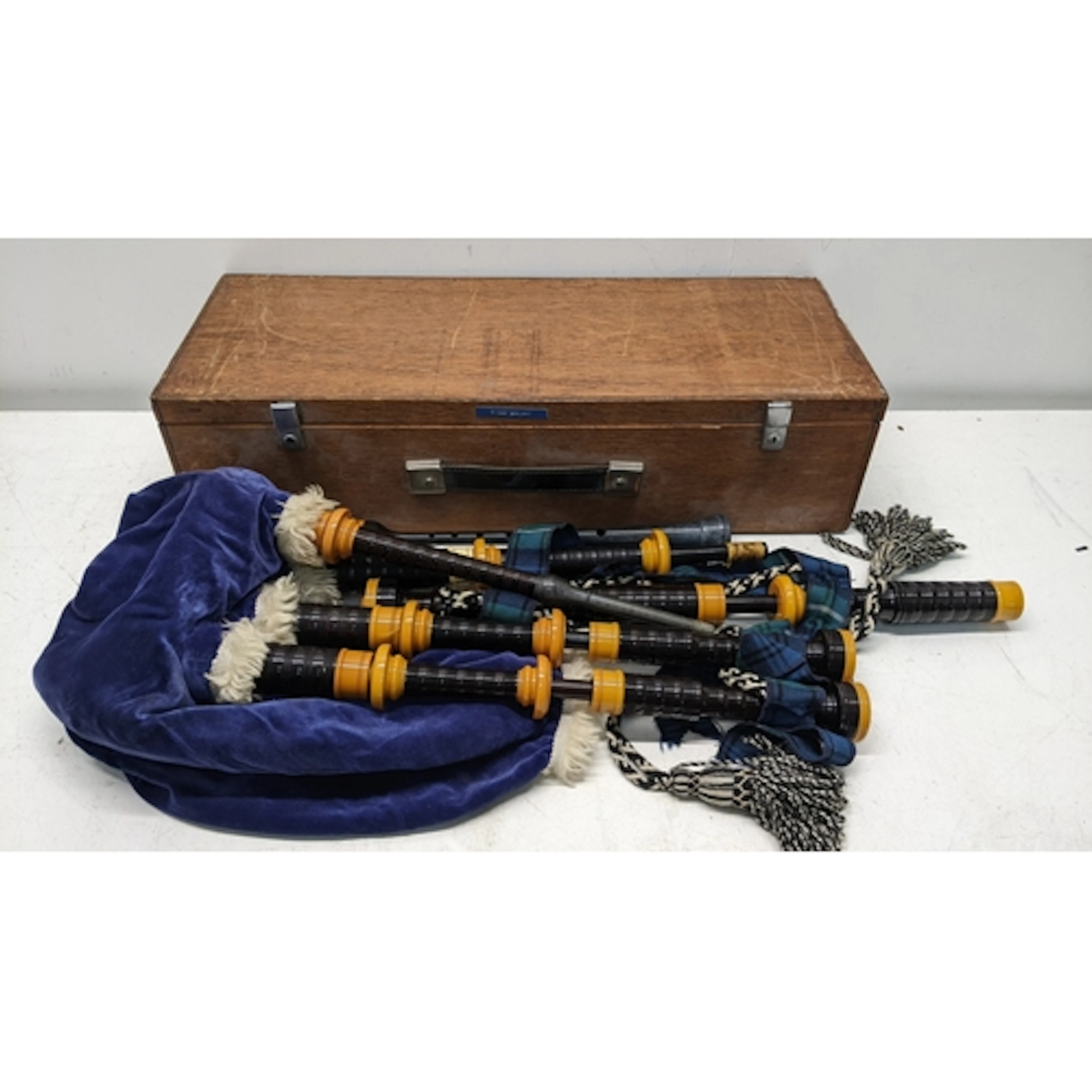 A set of Highland bagpipes, by Piob Mhor of Scotland, contai...