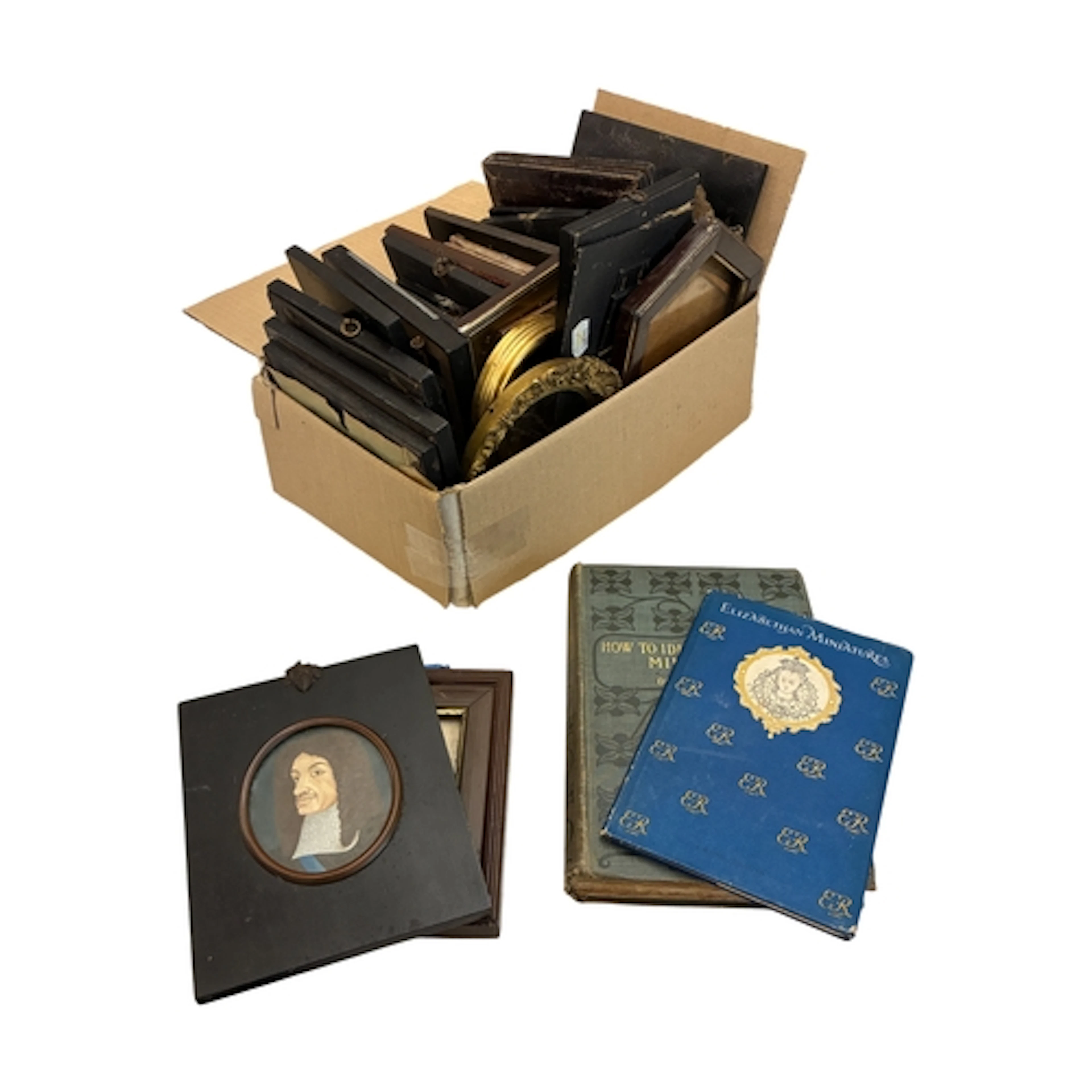 An assortment of 19th century miniature picture frames of va...