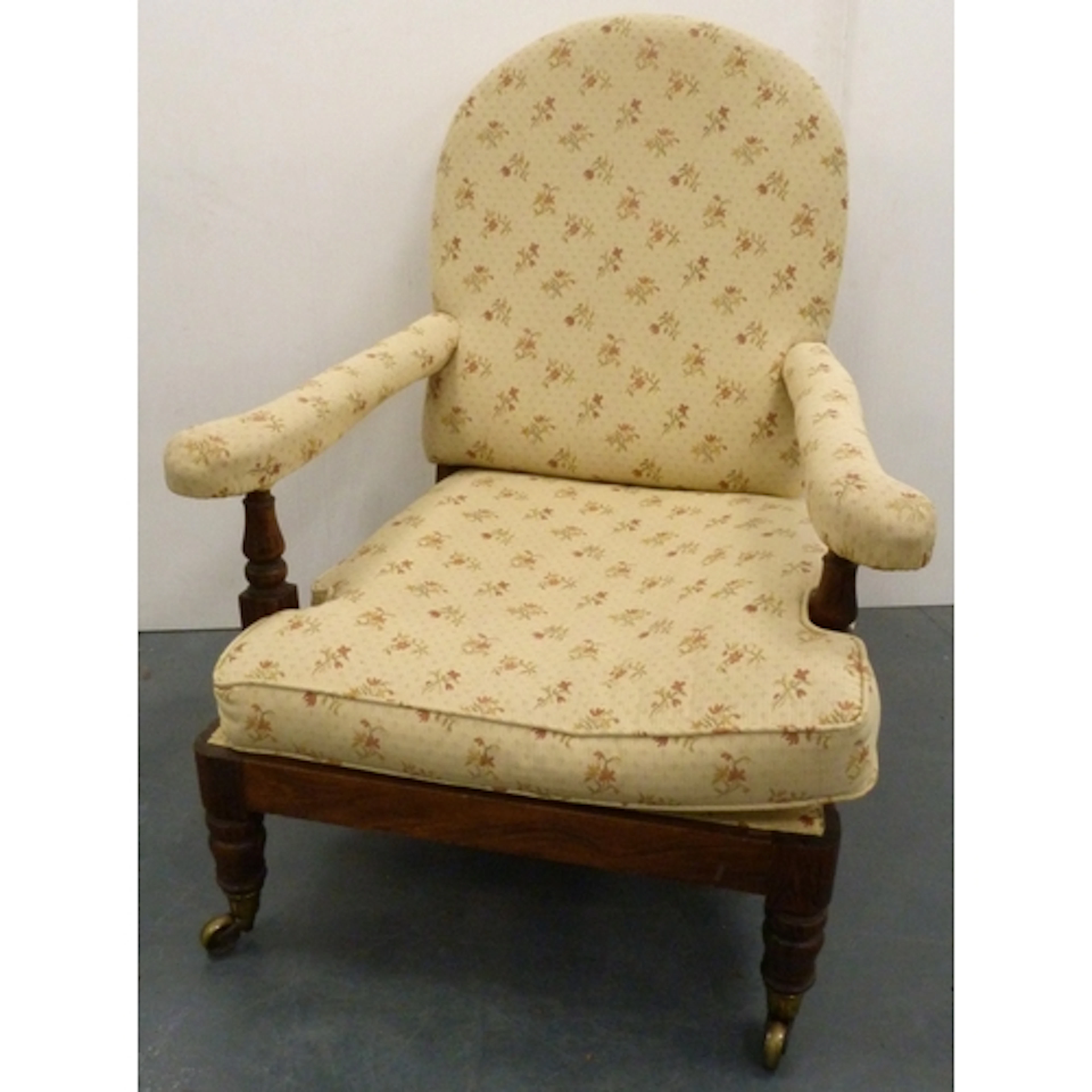Late Victorian open armchair in the manner of Howard & S...