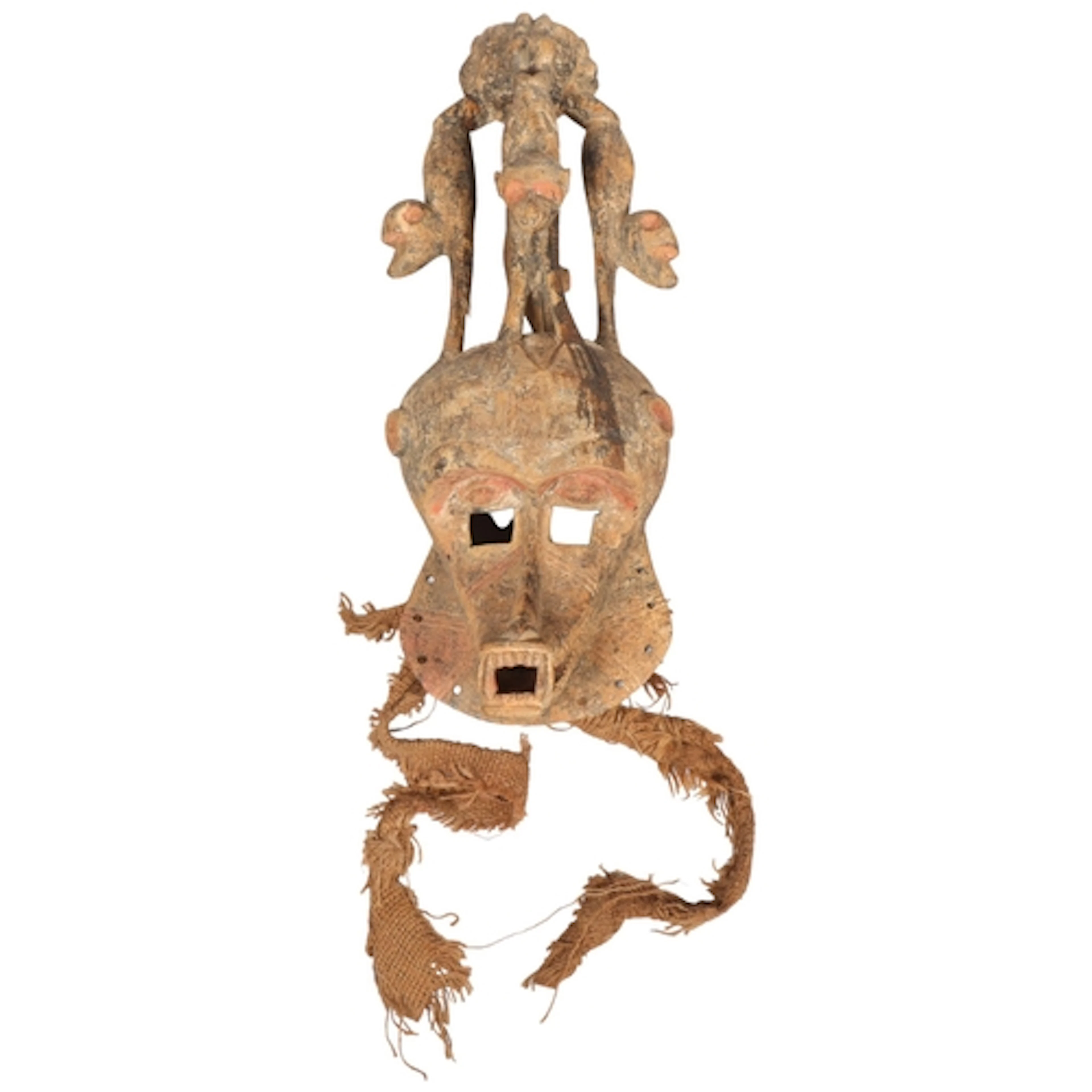 A large Dogon, Mali carved wood monkey mask, height 59cm