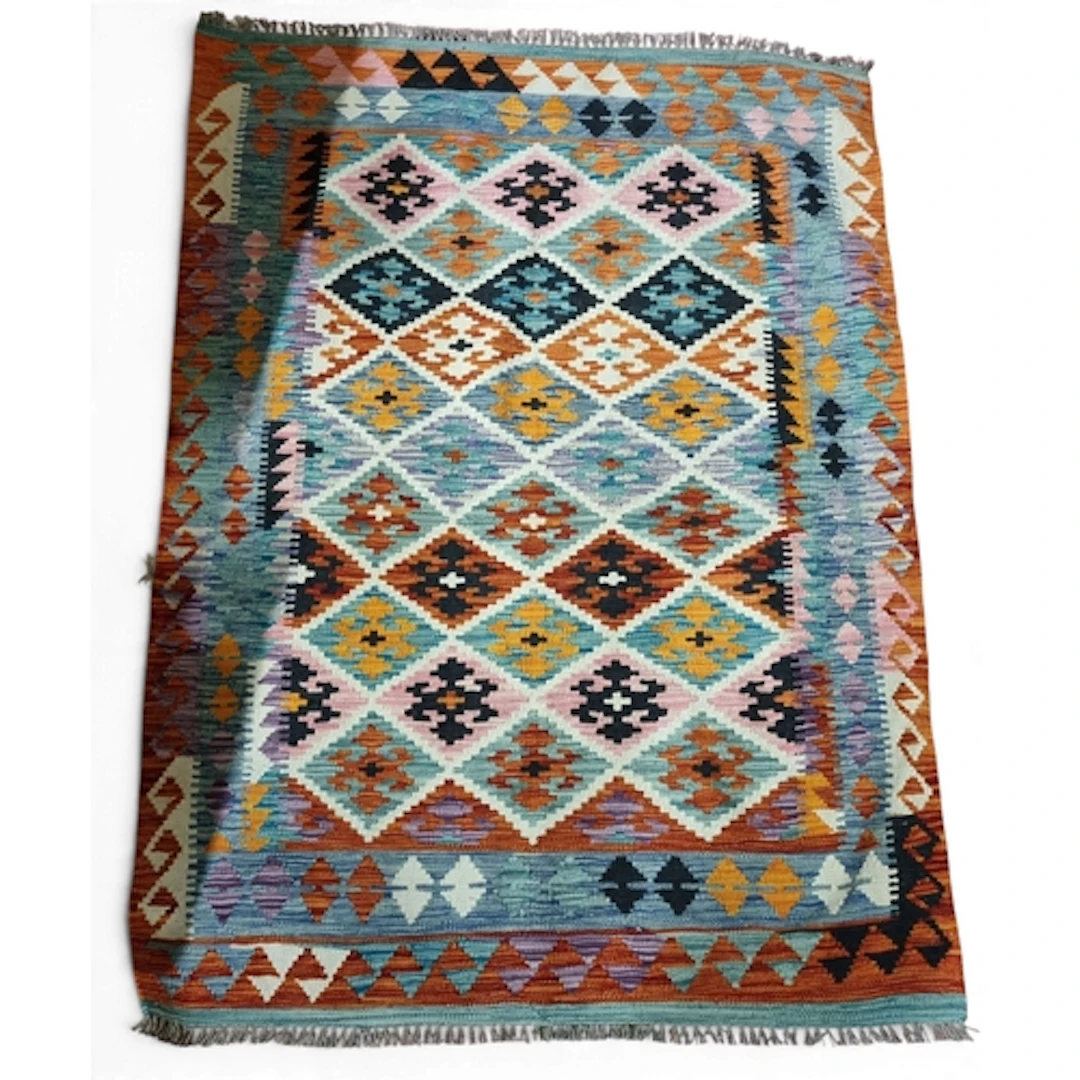 A good hand woven Afghan Kilim. 130 x 180 cm approx.