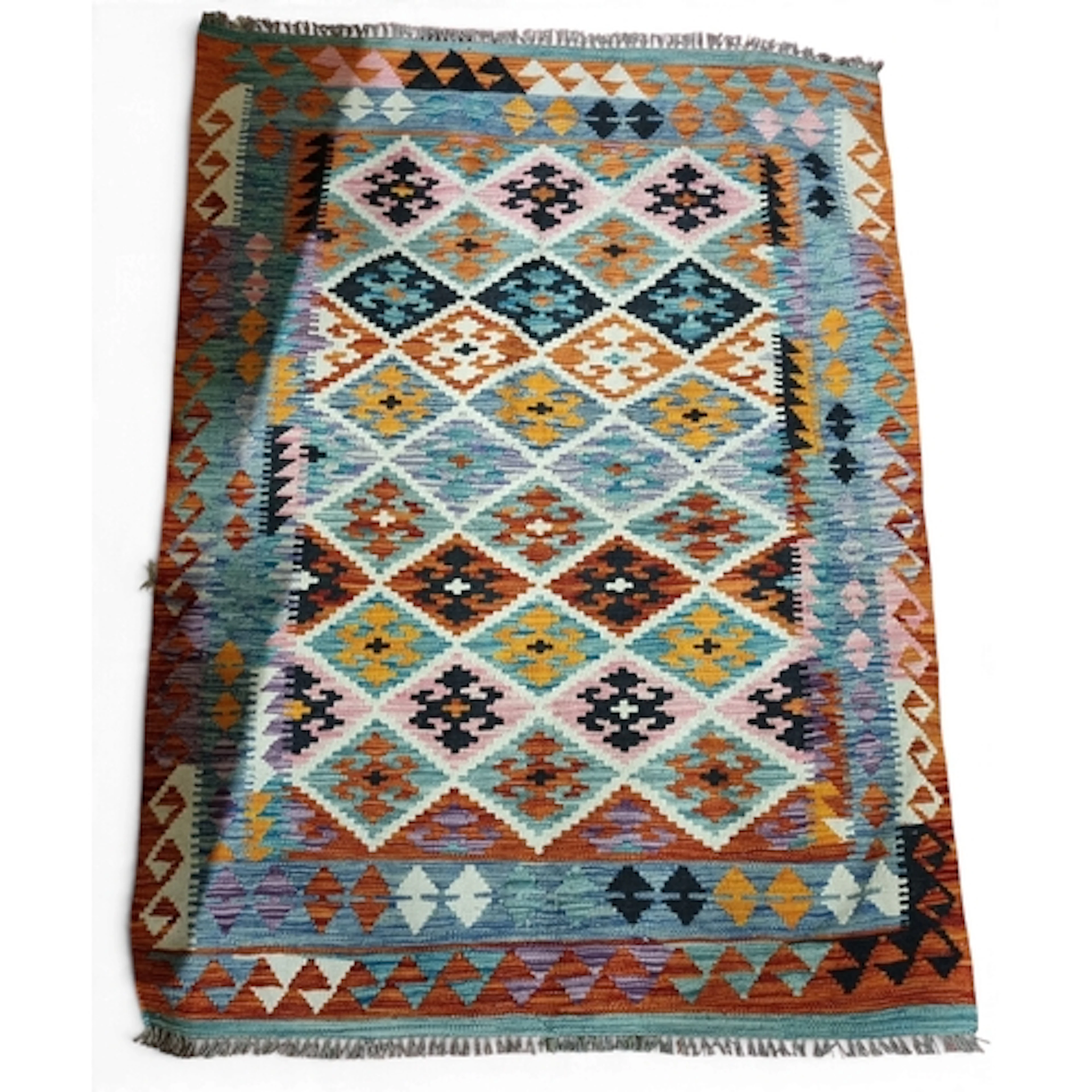 A good hand woven Afghan Kilim. 130 x 180 cm approx.