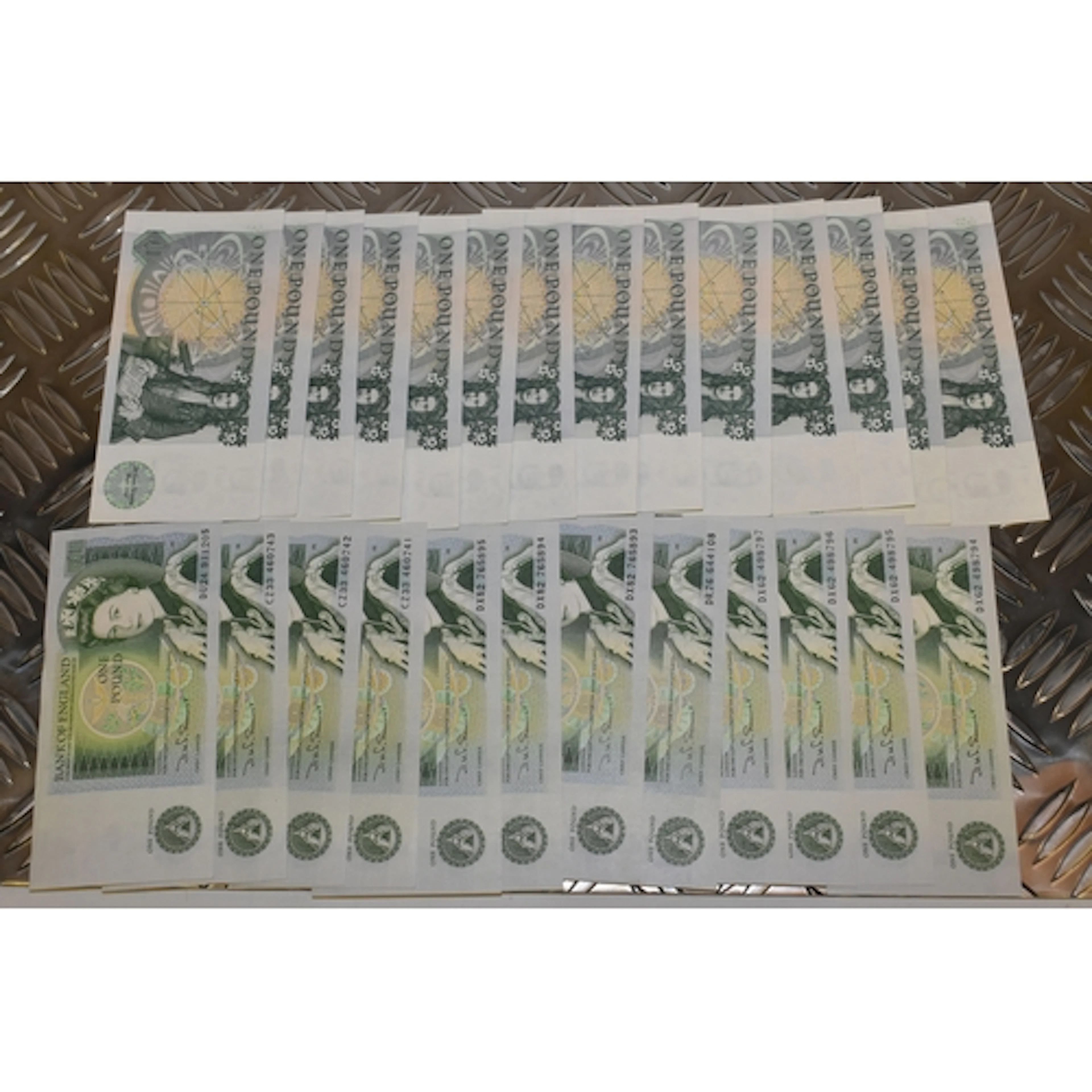 TWENTY-SIX BANK OF ENGLAND ONE POUND NOTES, uncirculated not...