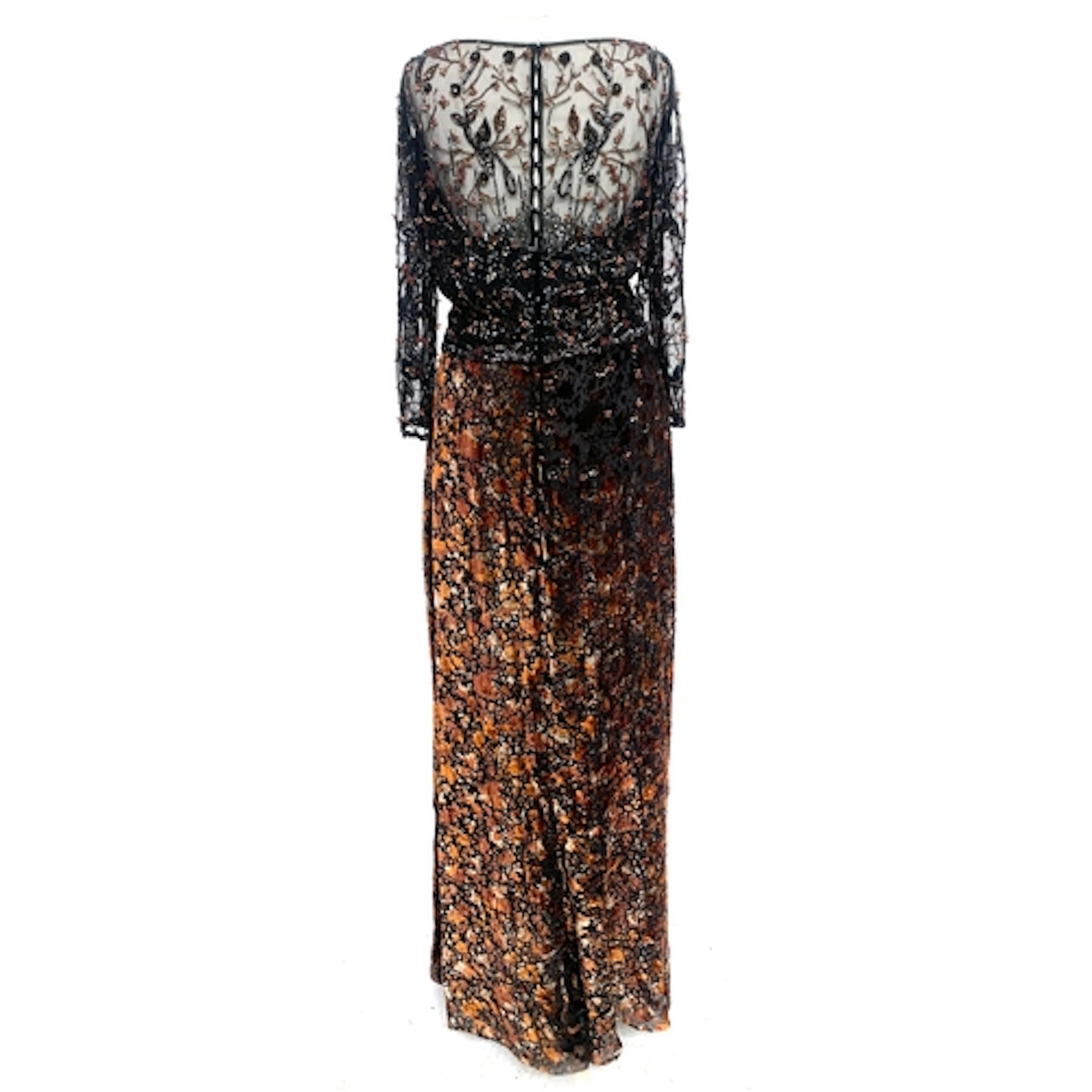 A Badgley Mischka dress, with spangled and beaded sheer top,...