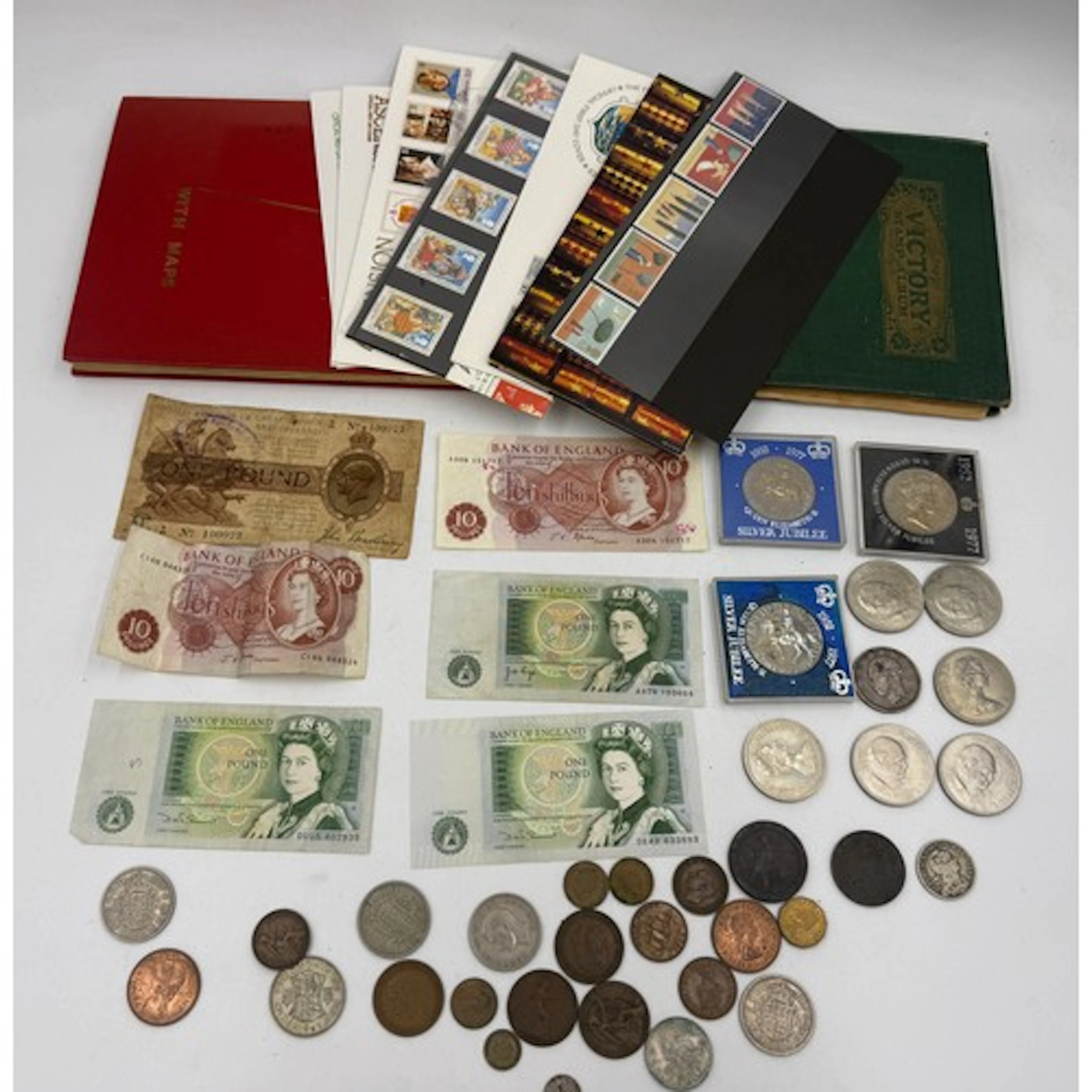 Various coins and first day covers to include George V One P...