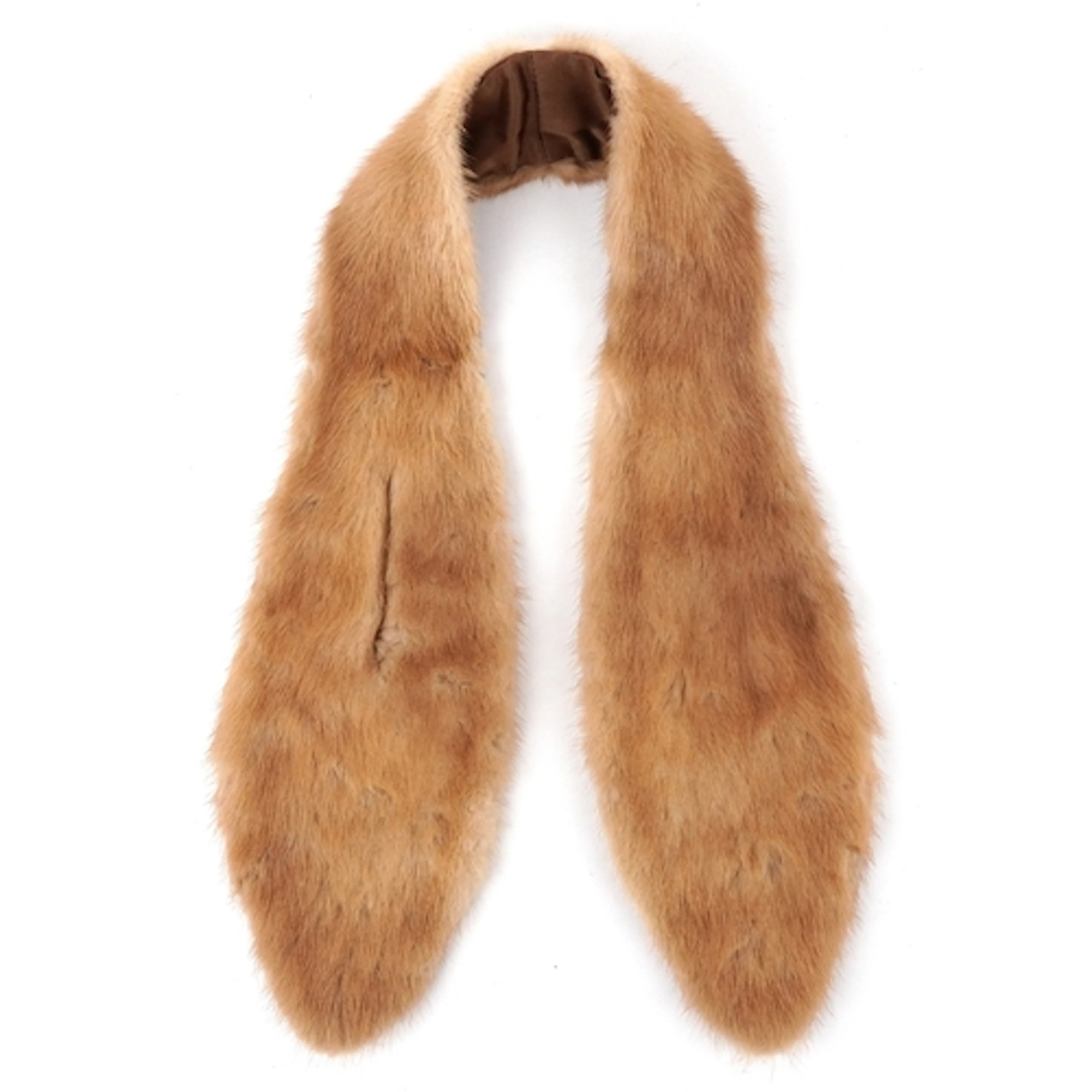 Vintage pastel mink cravat, 104cm in length.