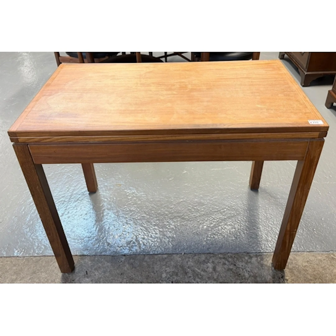 20th century teak folding card table on square legs. (B.P. 2...