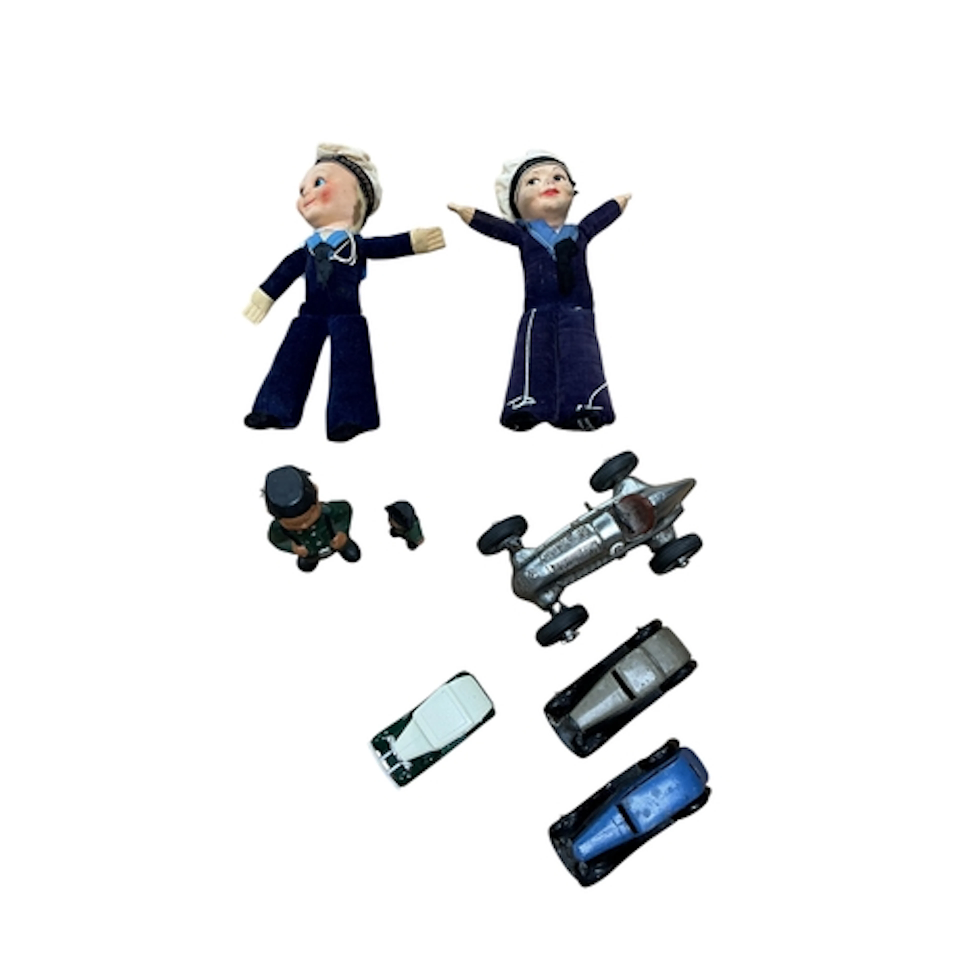 Two Norah Wellings sailor dolls, two composition toy soldier...