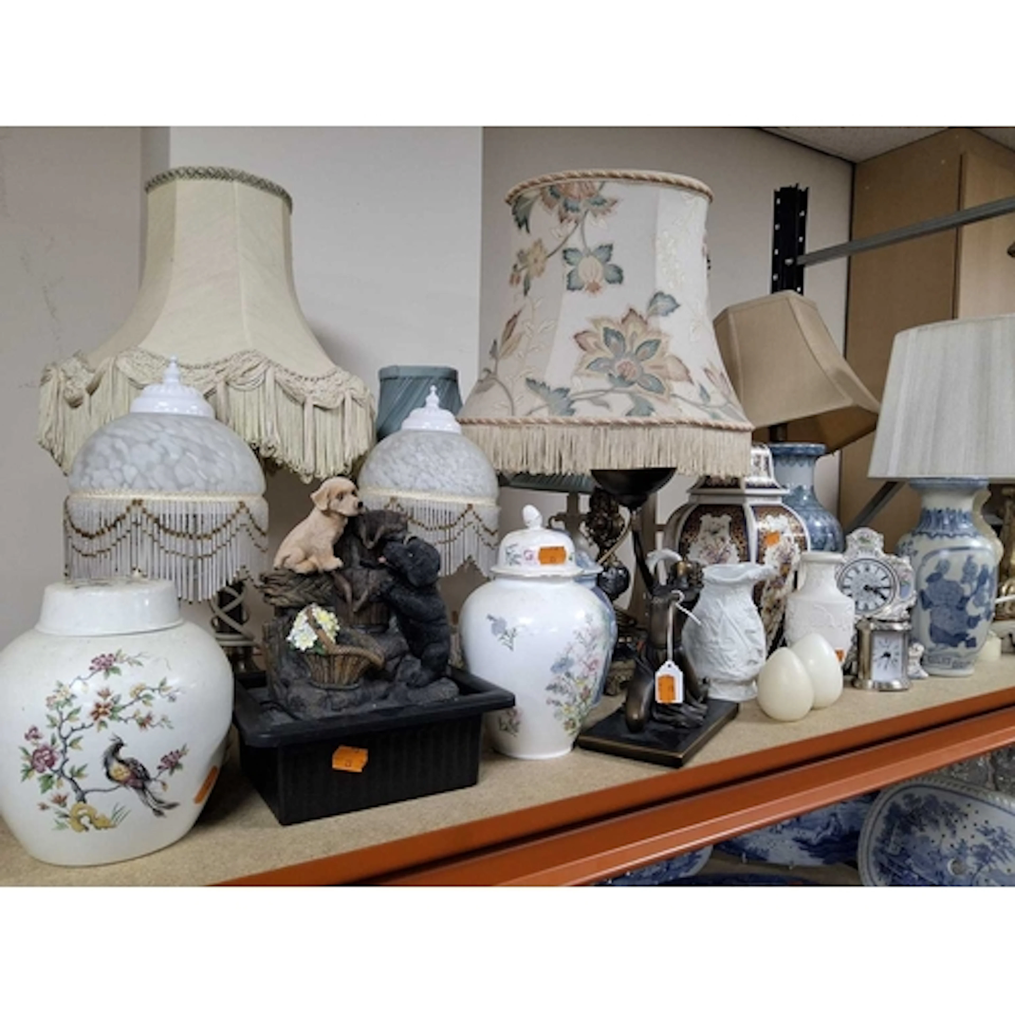A GROUP OF LAMPS AND DECORATIVE CERAMICS to include a pair o...