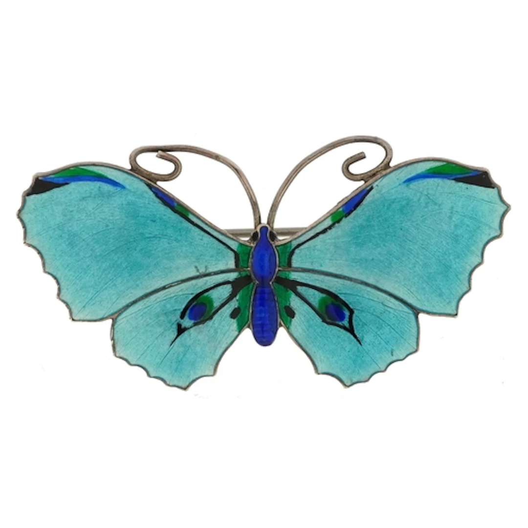 J Atkin & Son, antique sterling silver and guilloche enamel ...