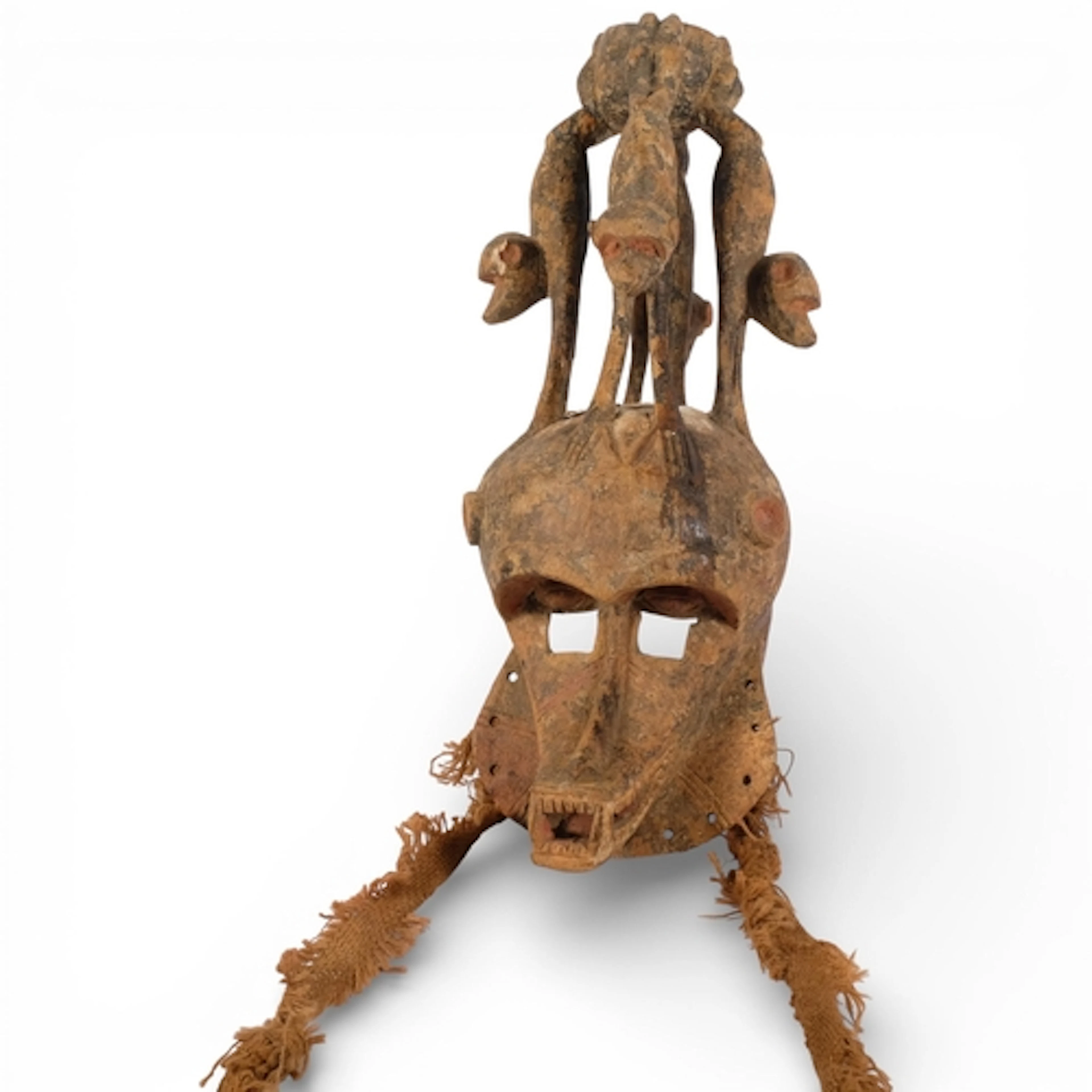 A large Dogon Mali carved wood monkey mask, H59cm