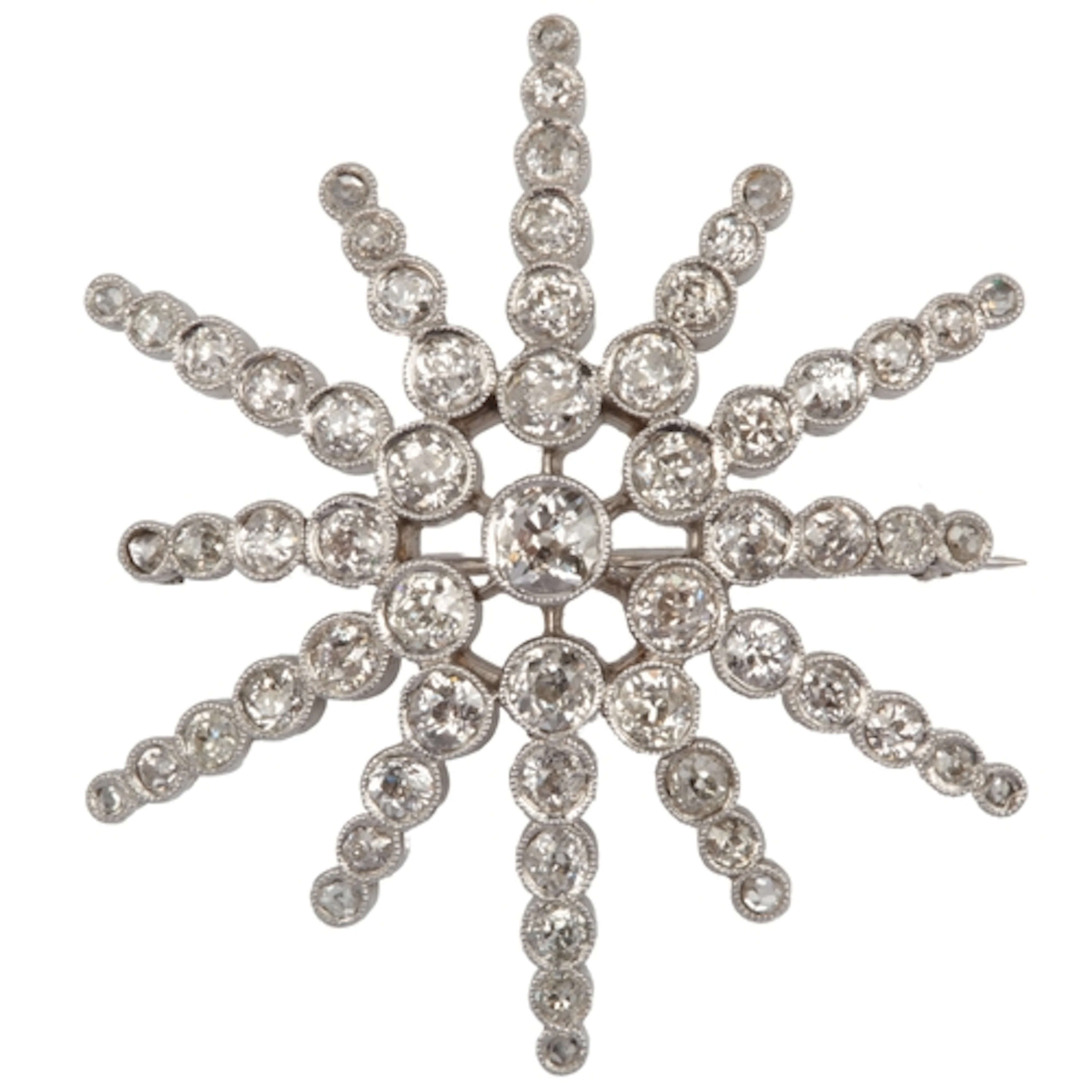 A Belle Epoque diamond brooch, circa 1910, designed as a sta...