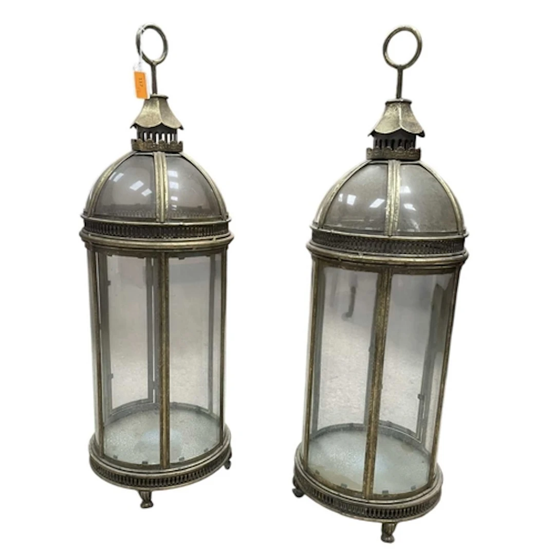 A pair of large Contemporary Georgian Revival brass-gilt met...