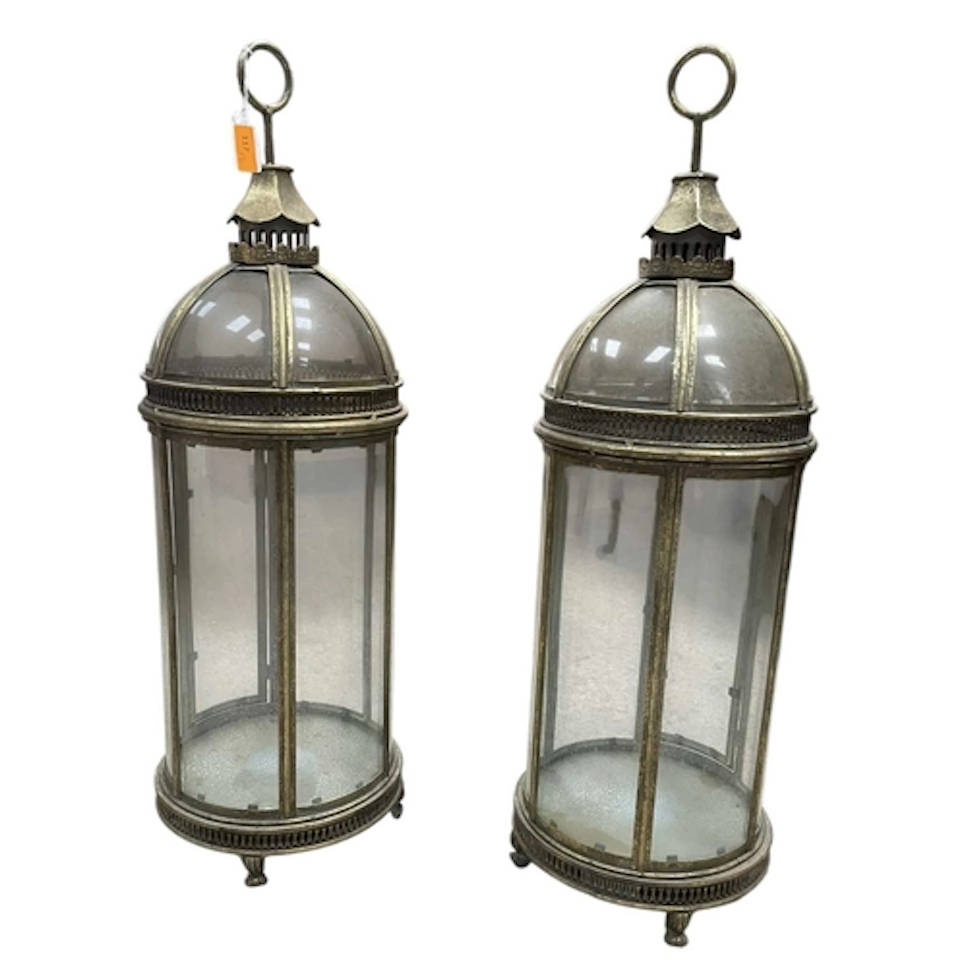 A pair of large Contemporary Georgian Revival brass-gilt met...