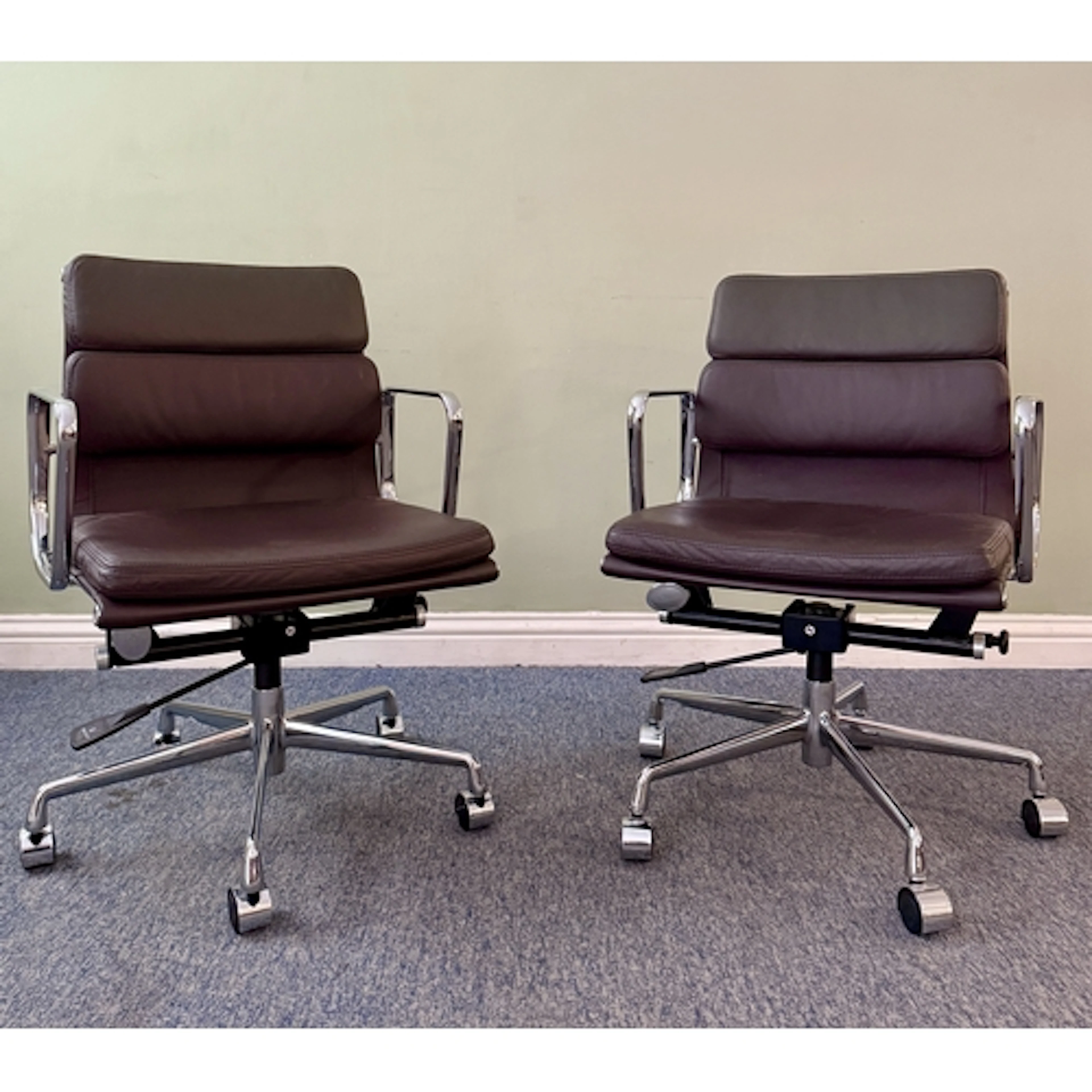After Charles and Ray Eames: a pair of EA 208 soft pad swive...