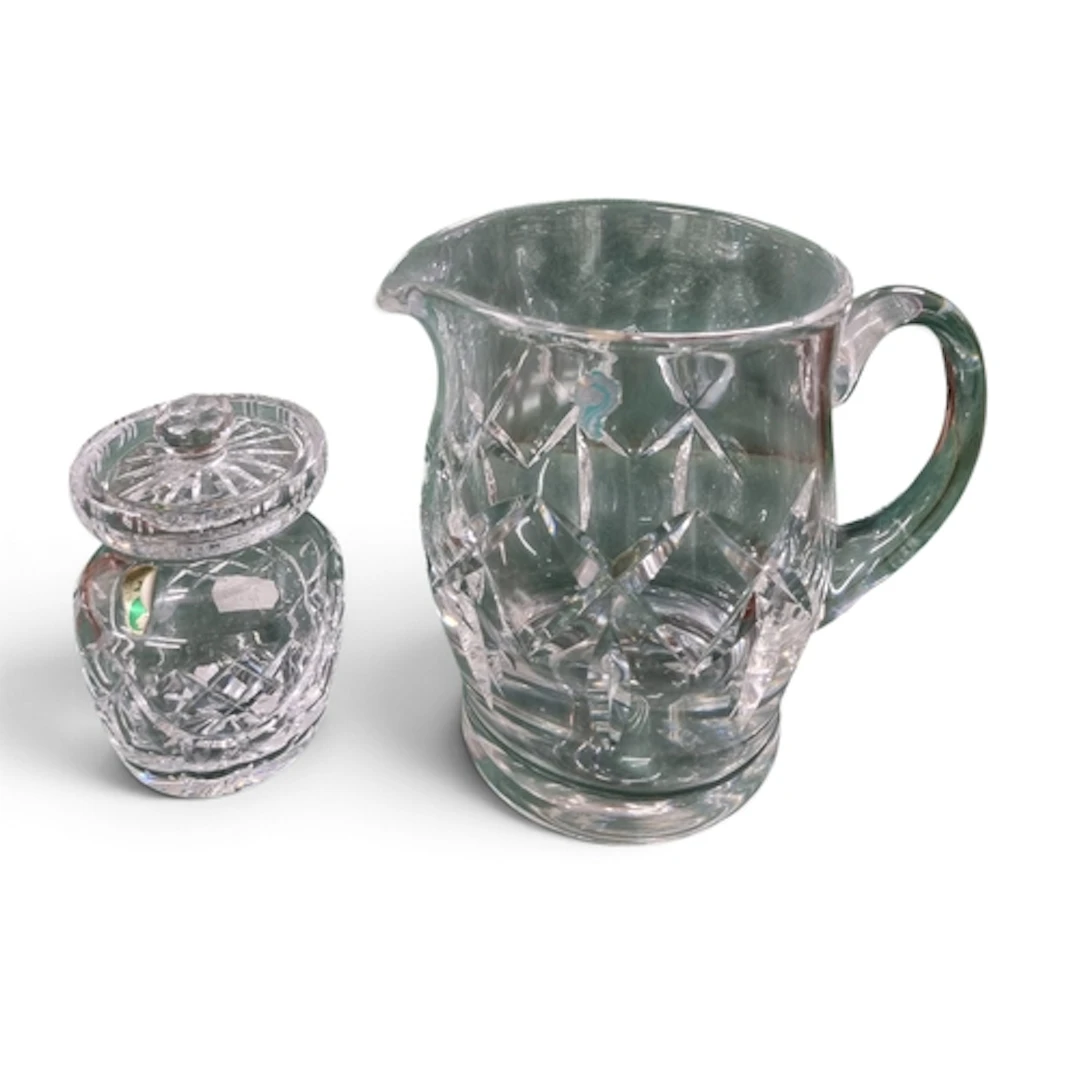 A Waterford Crystal Vase H 17 cm approx. along with a Water...