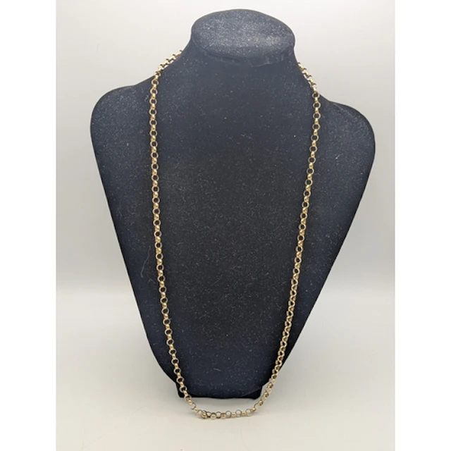 A 9ct yellow gold Belcher link chain necklace, with a spring...
