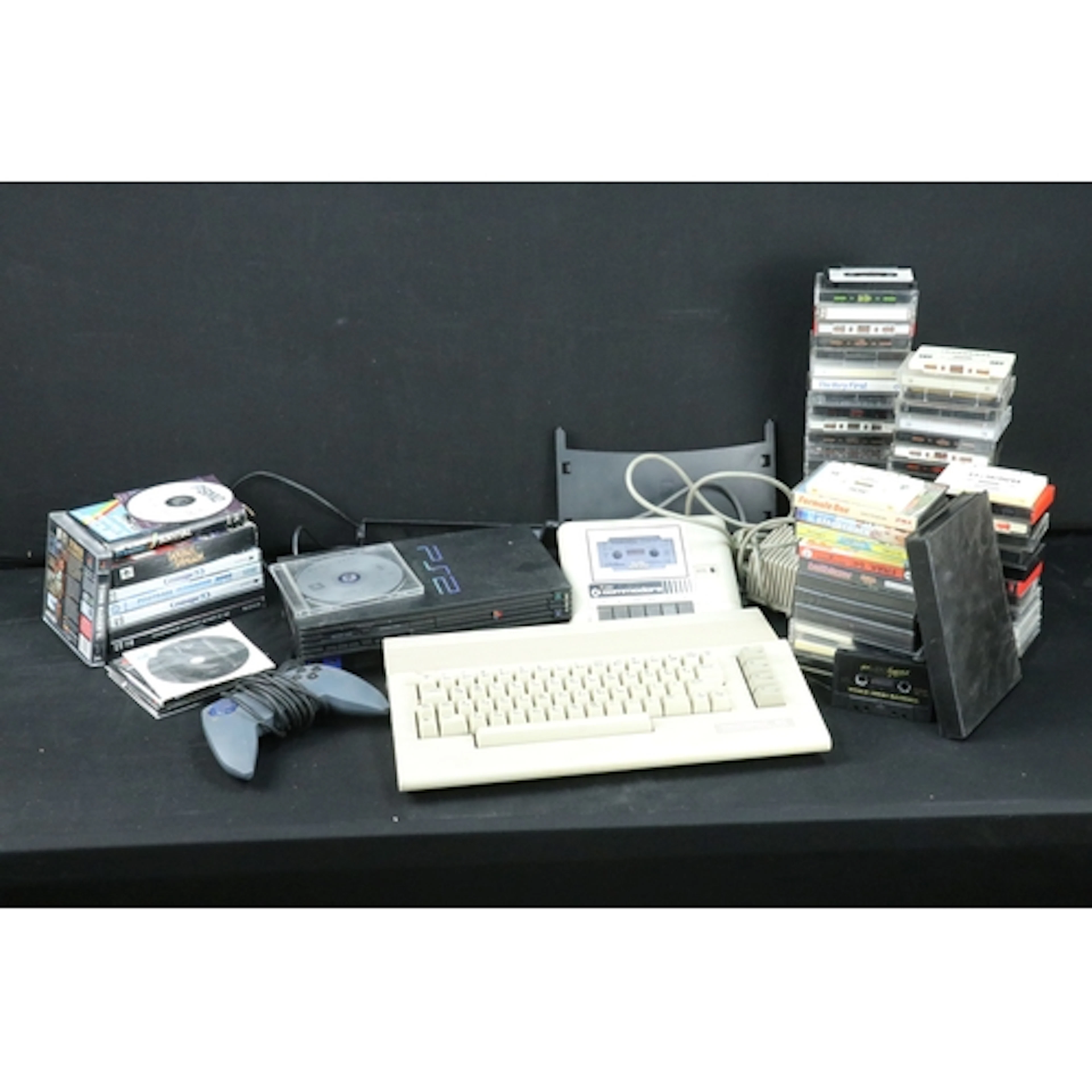Retro Gaming - Commodore 64 console and tape deck plus aroun...