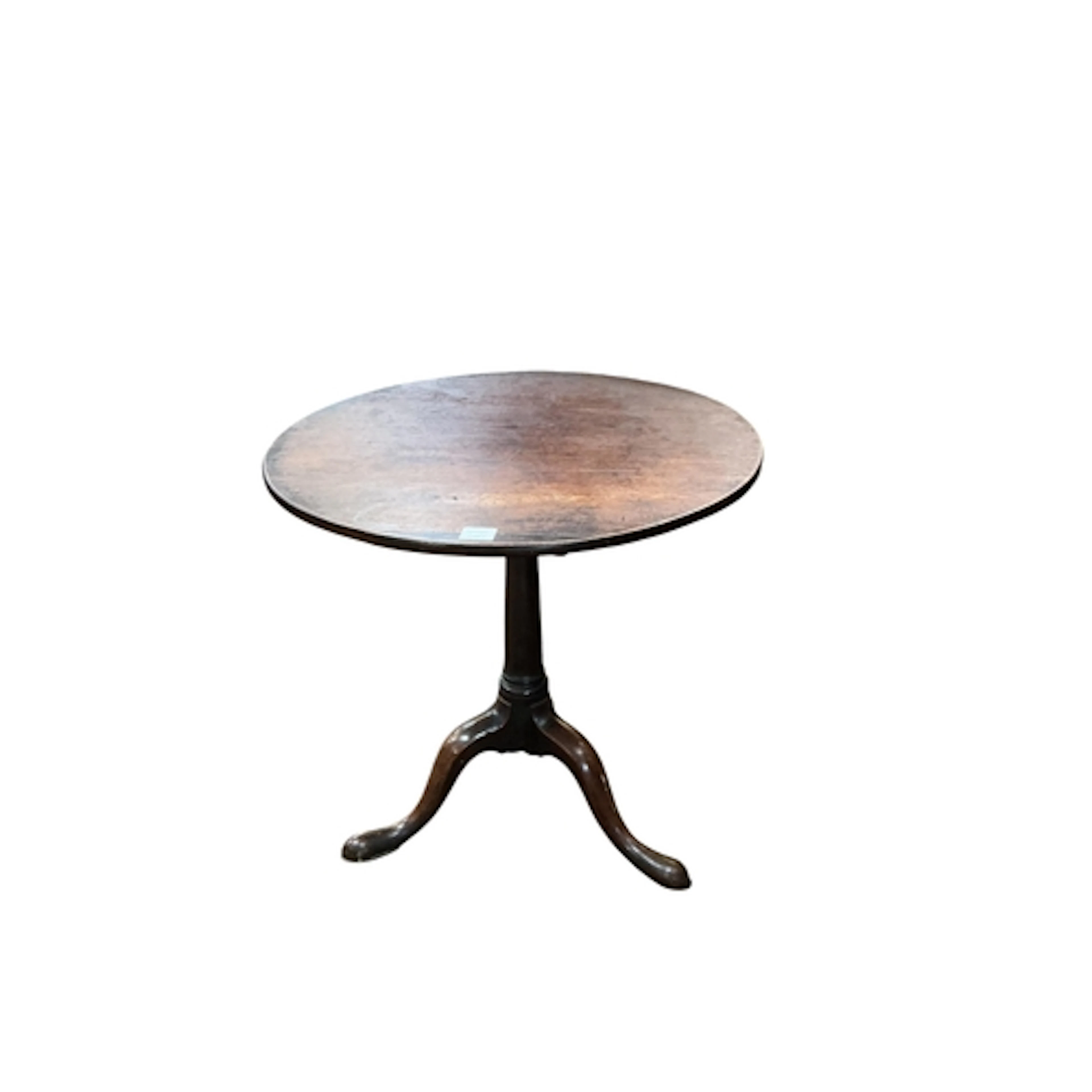 A George III Cuban mahogany tilt top tripod tea table, diame...