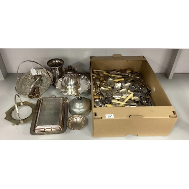A Mixed Lot of Assorted Cutlery, wooden handled servers, swi...