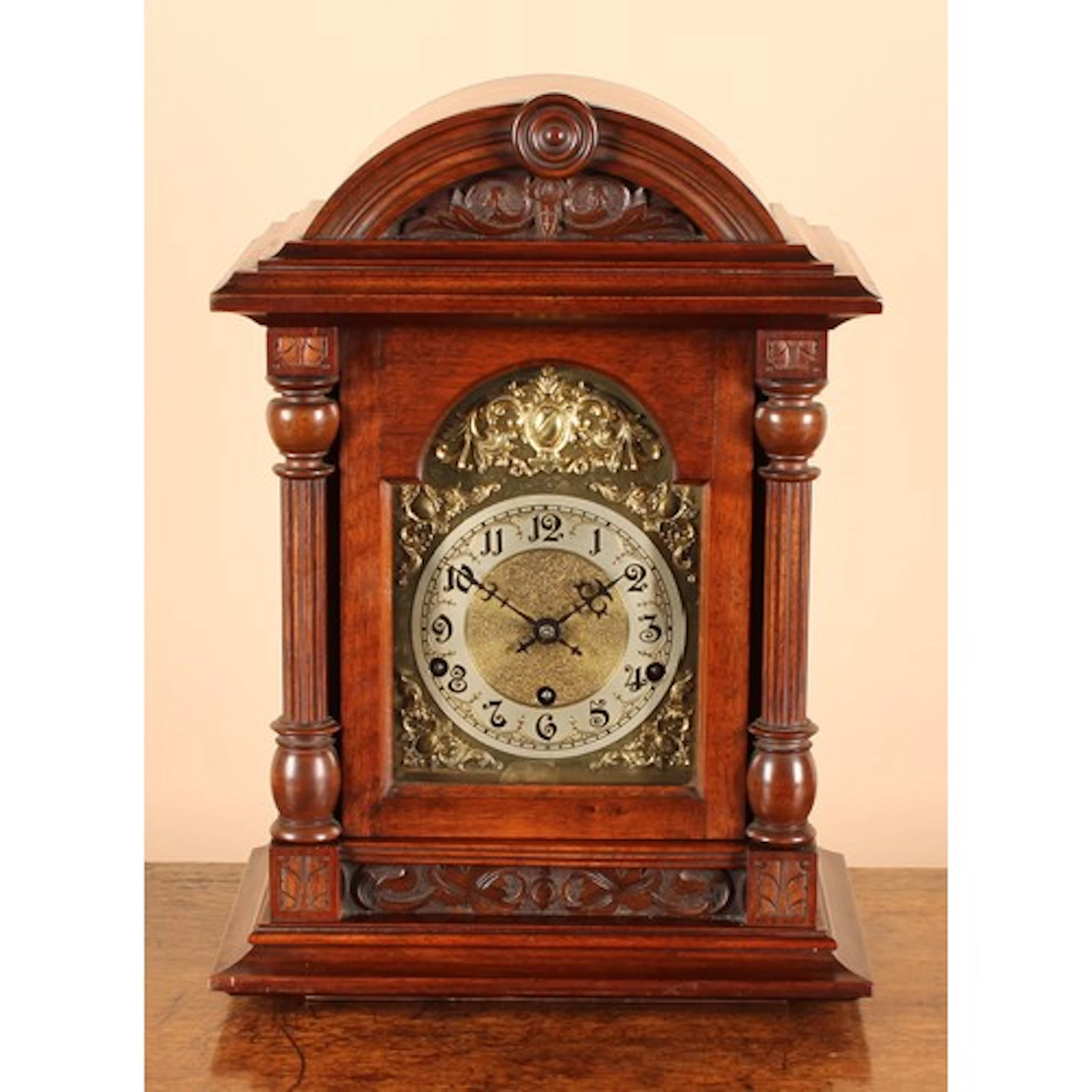 An early 20th century architectural table or bracket clock, ...