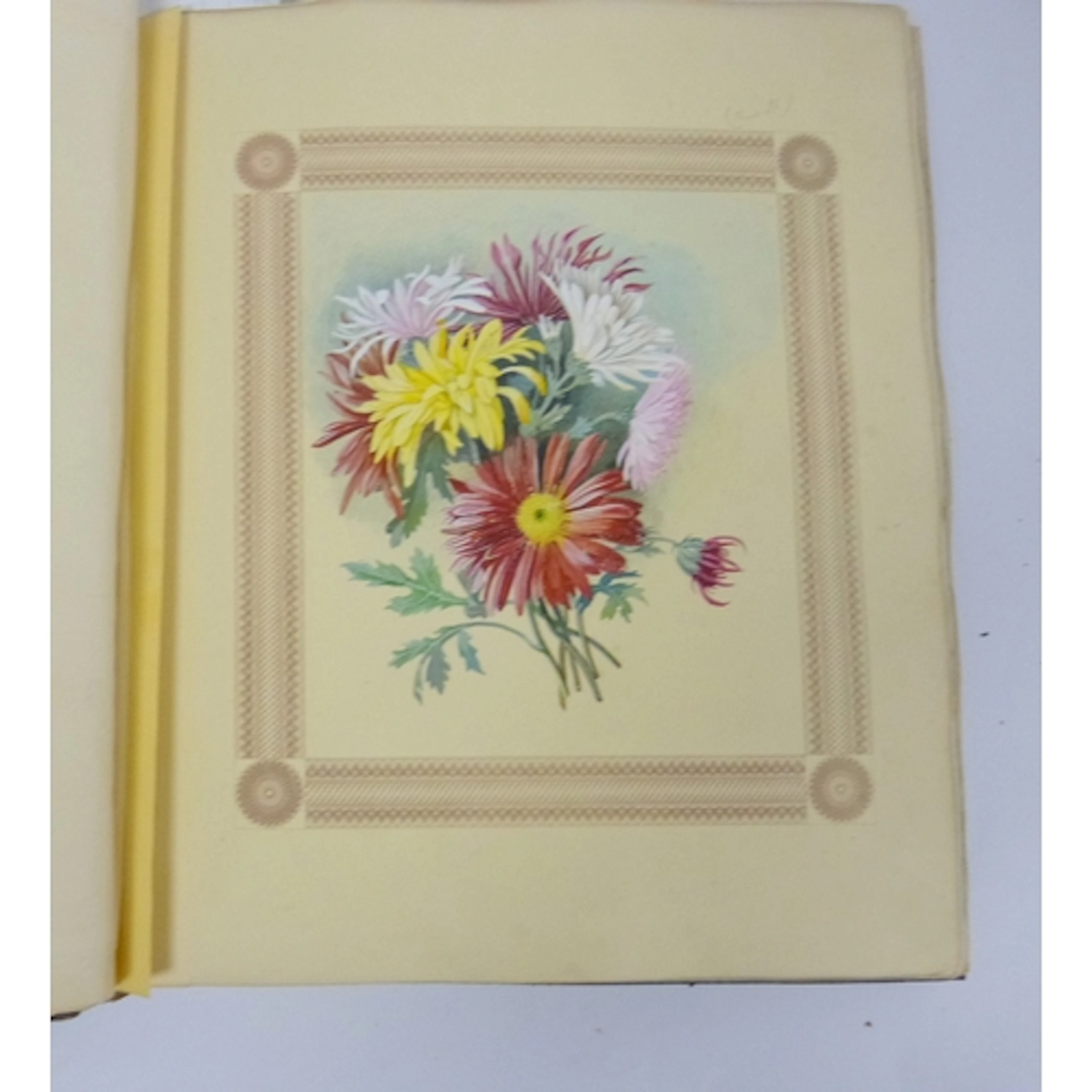 "Album", Grecian binding. Victorian quarto album with black ...