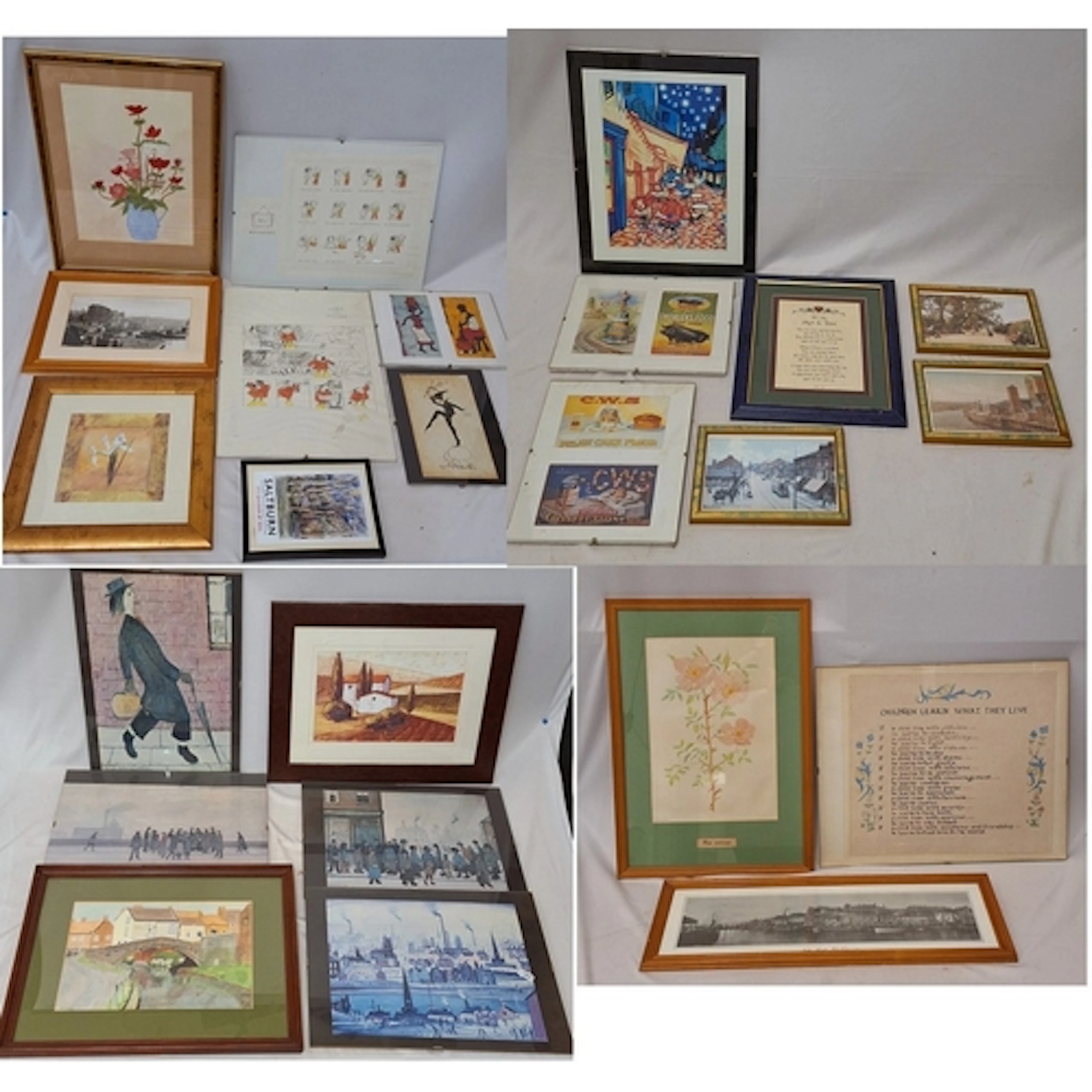 Various Prints incl. F/g Saltburn poster, floral pictures, p...