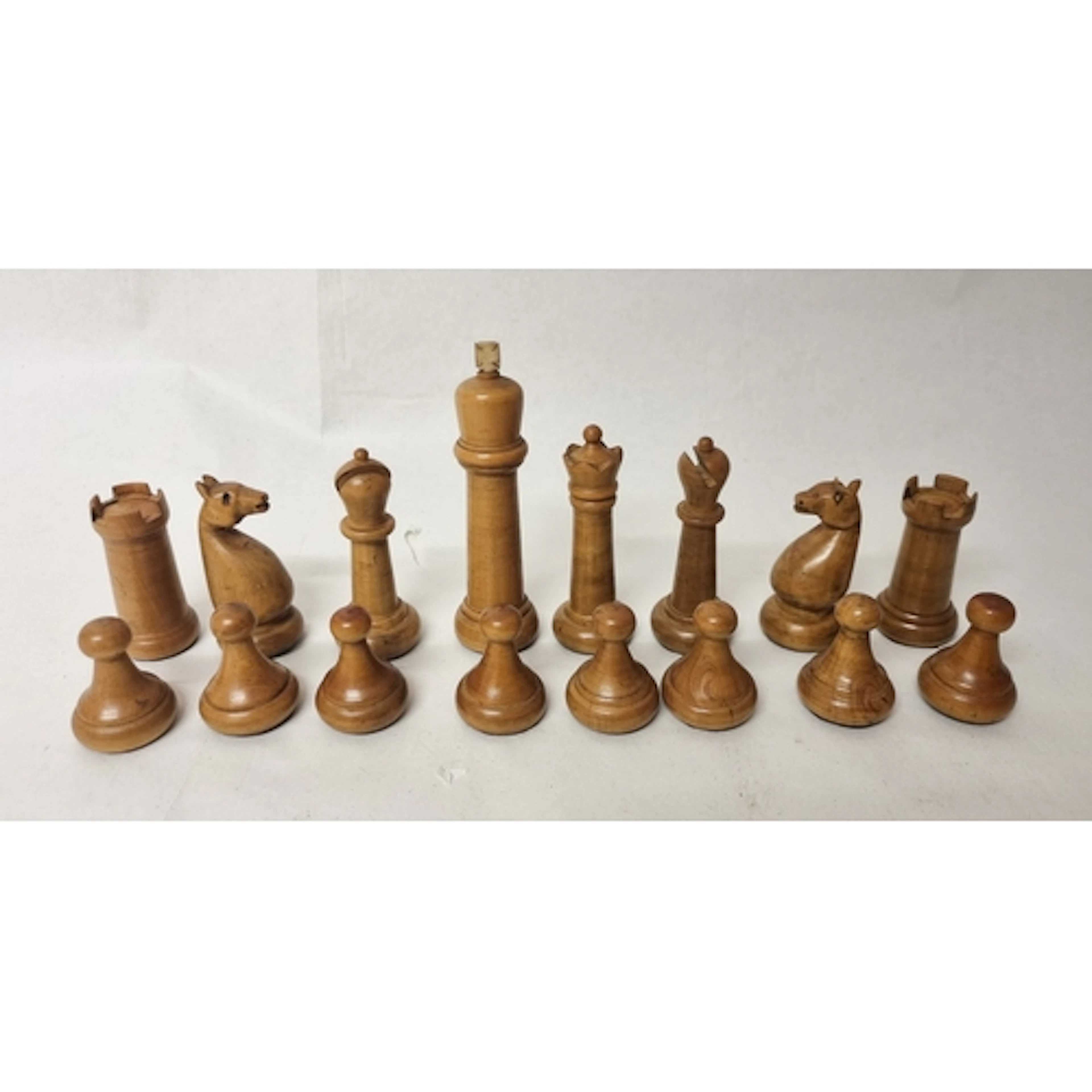 A late 19th century possibly Swedish boxwood chess set, weig...